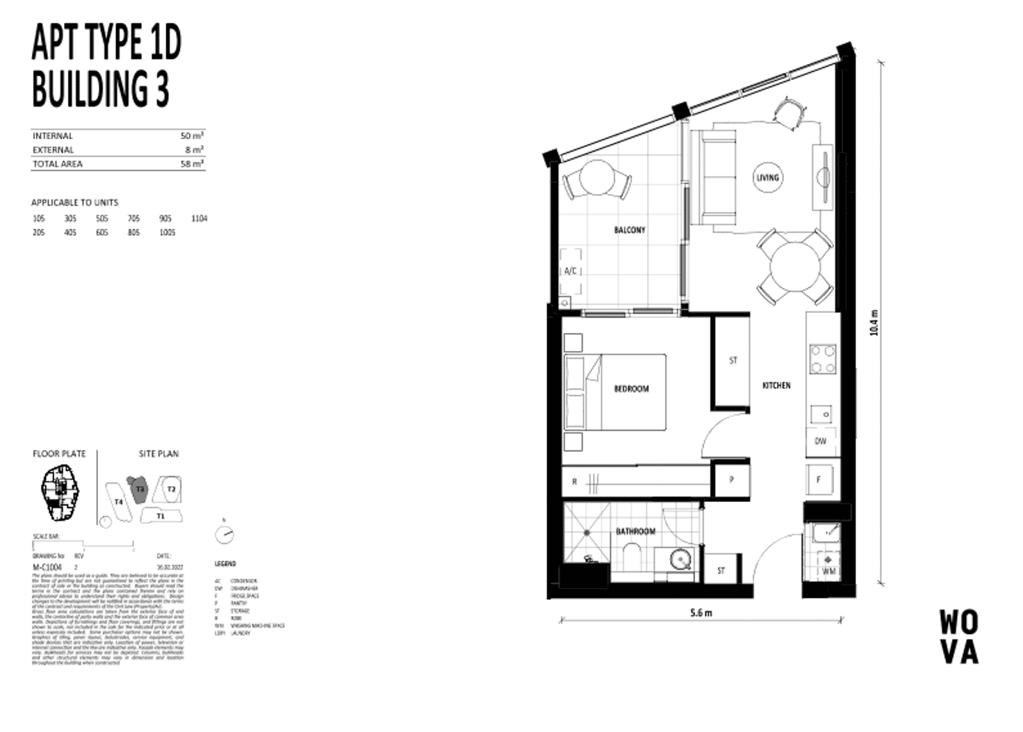 Floorplan of Homely apartment listing, Unit 617/T3 - 1104 WOVA, Phillip ACT 2606