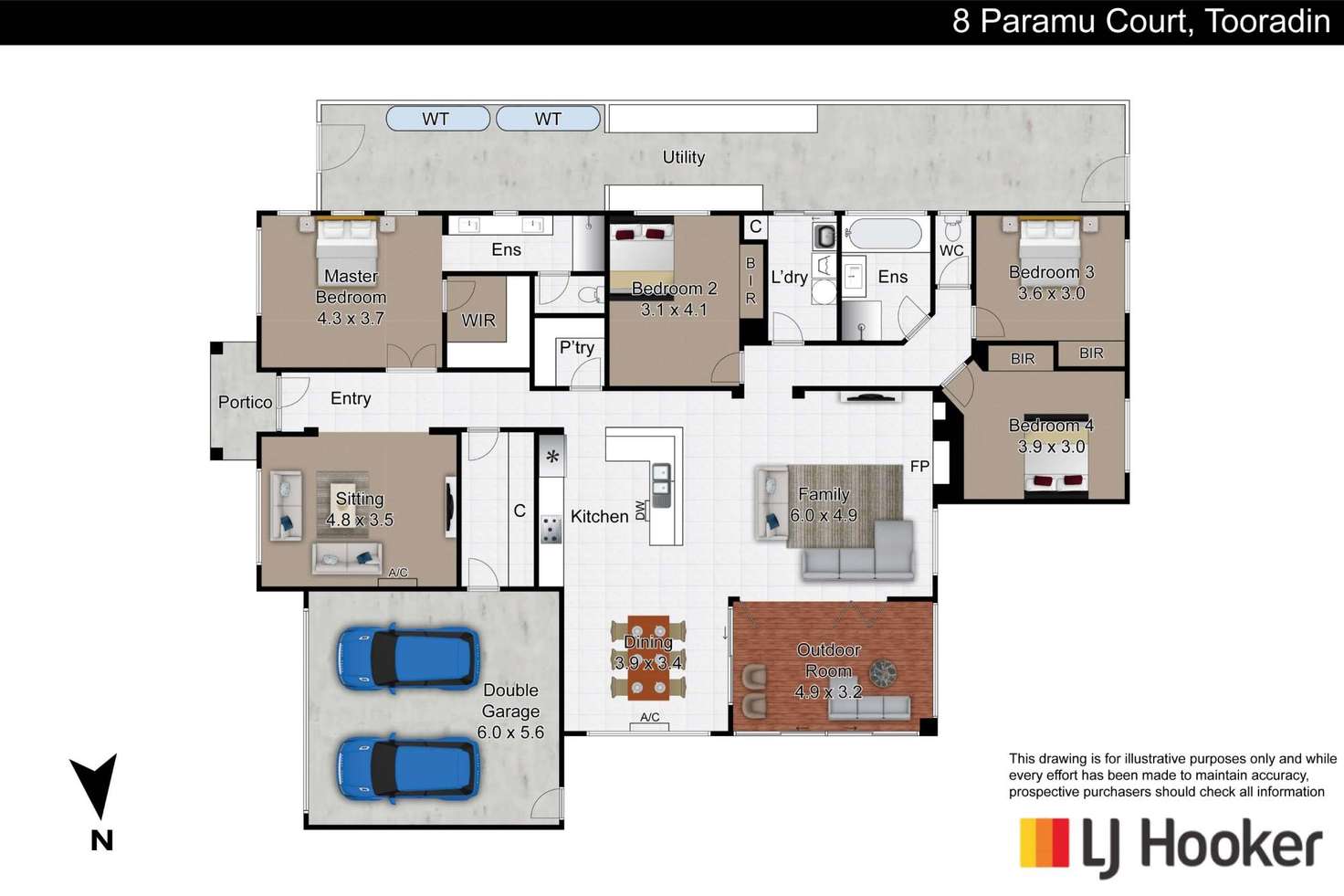 Floorplan of Homely house listing, 8 Paramu Court, Tooradin VIC 3980