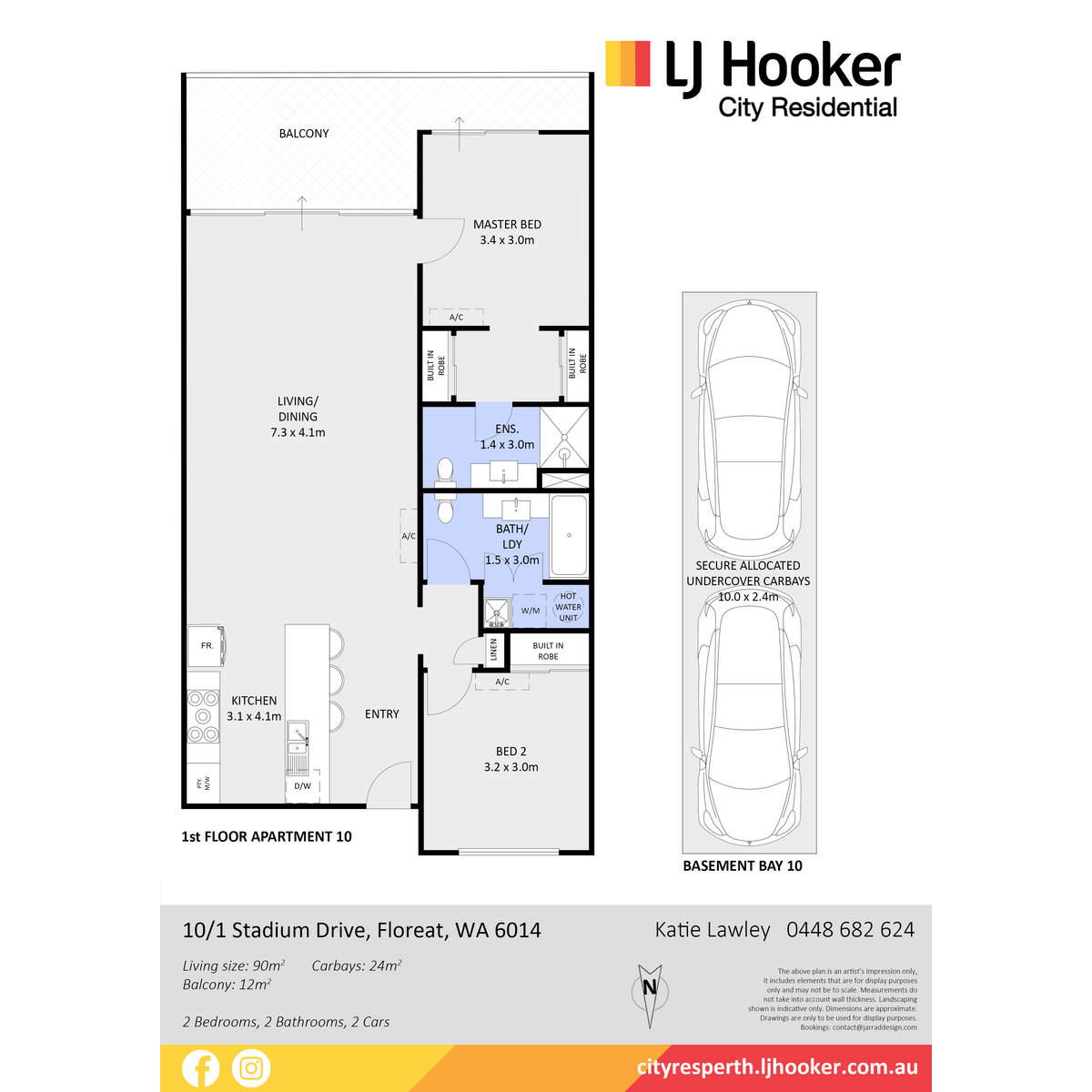 Floorplan of Homely apartment listing, 10/1 Stadium Drive, Floreat WA 6014