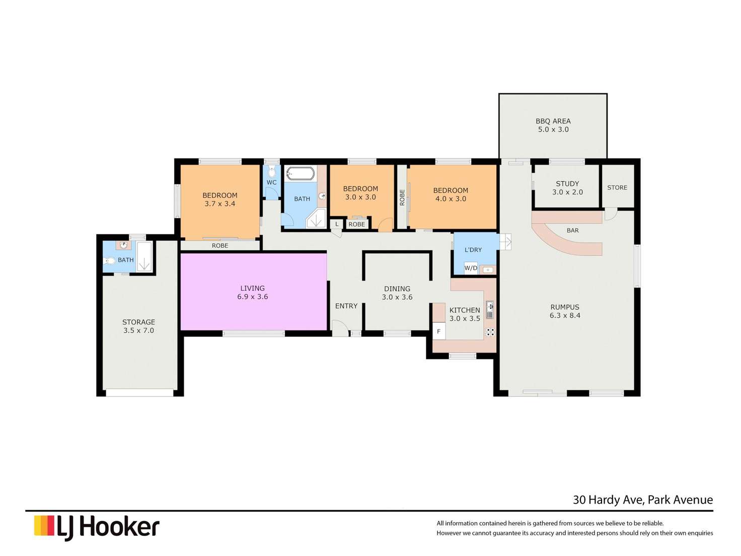 Floorplan of Homely house listing, 30 Hardy Avenue, Park Avenue QLD 4701