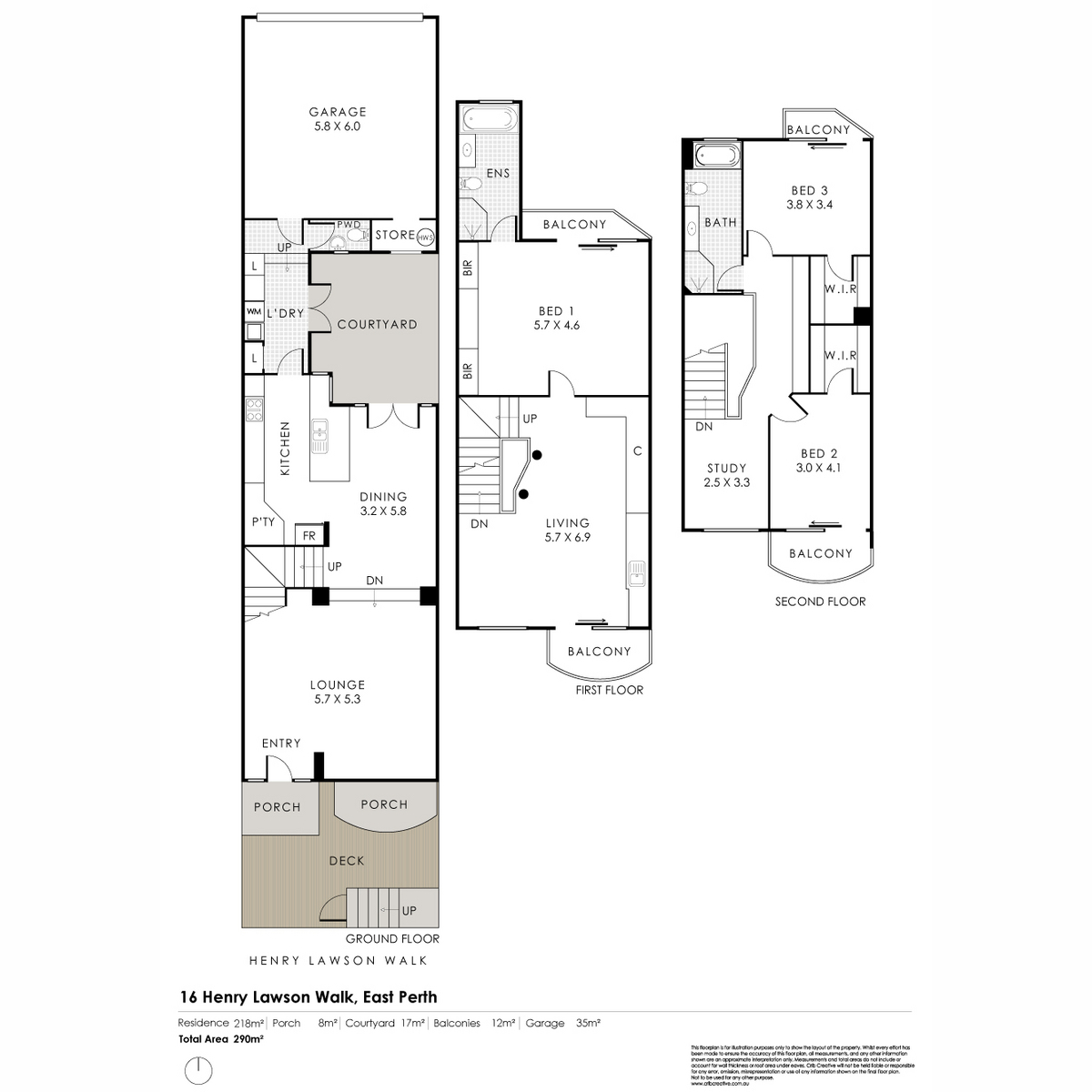 Floorplan of Homely house listing, 16 Henry Lawson Walk, East Perth WA 6004