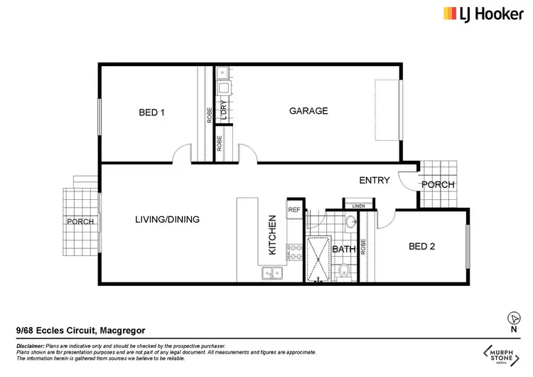 Floorplan of Homely townhouse listing, 9/68 Eccles Circuit, Macgregor ACT 2615