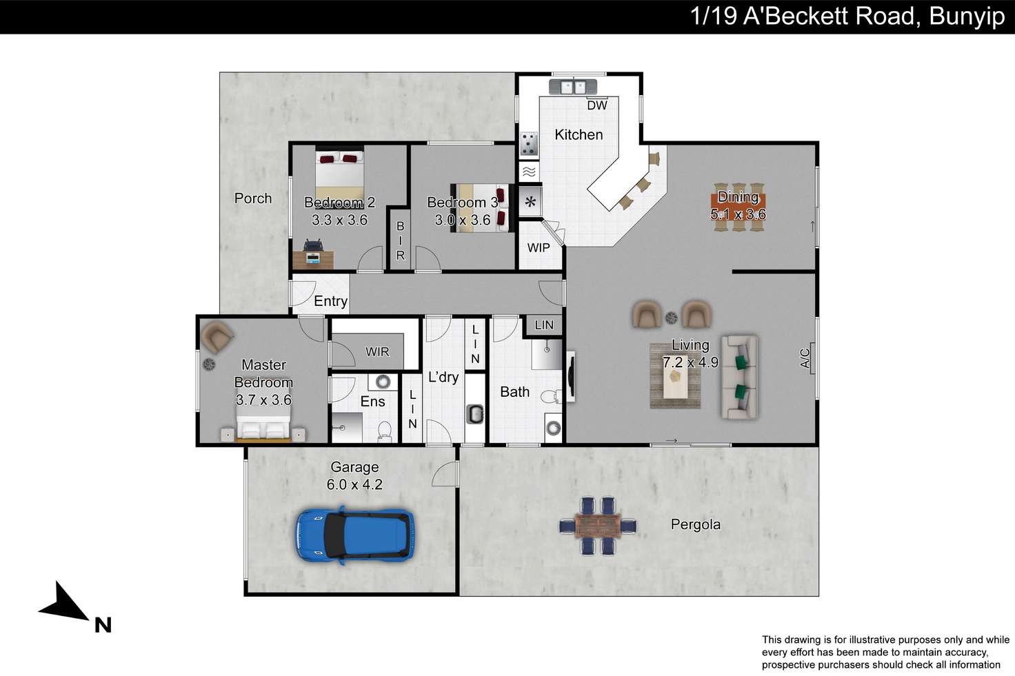 Floorplan of Homely unit listing, 1/19 Abeckett Road, Bunyip VIC 3815