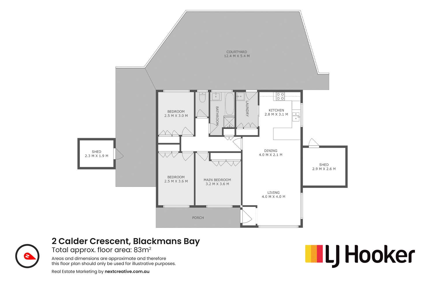 Floorplan of Homely house listing, 2 Calder Crescent, Blackmans Bay TAS 7052