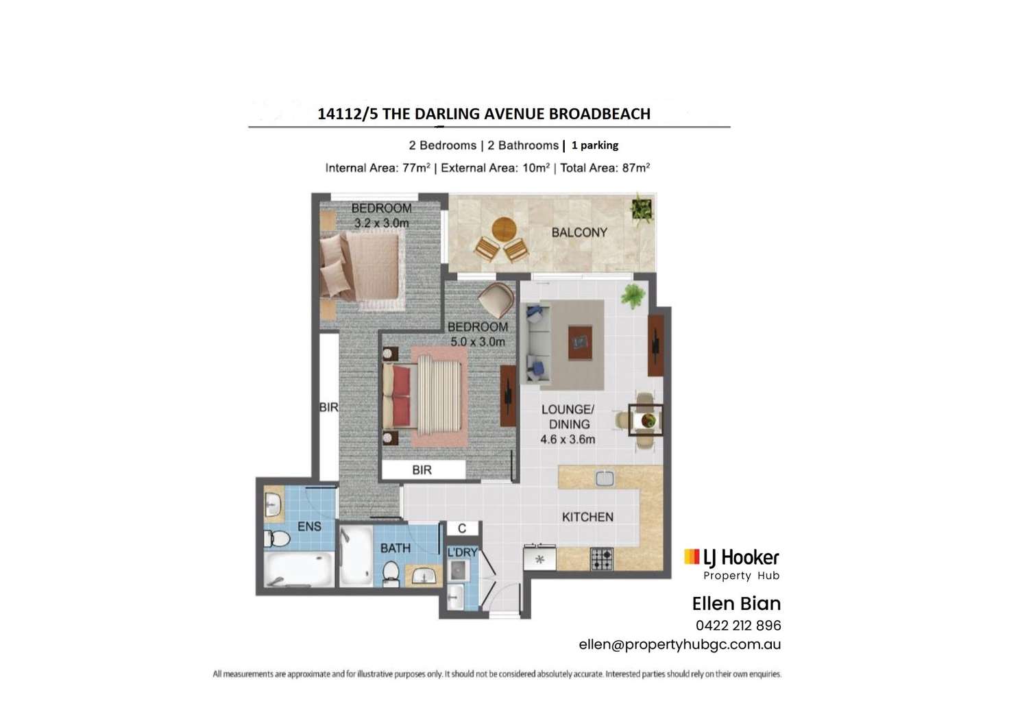 Floorplan of Homely apartment listing, 14112/5 The Darling Avenue, Broadbeach QLD 4218