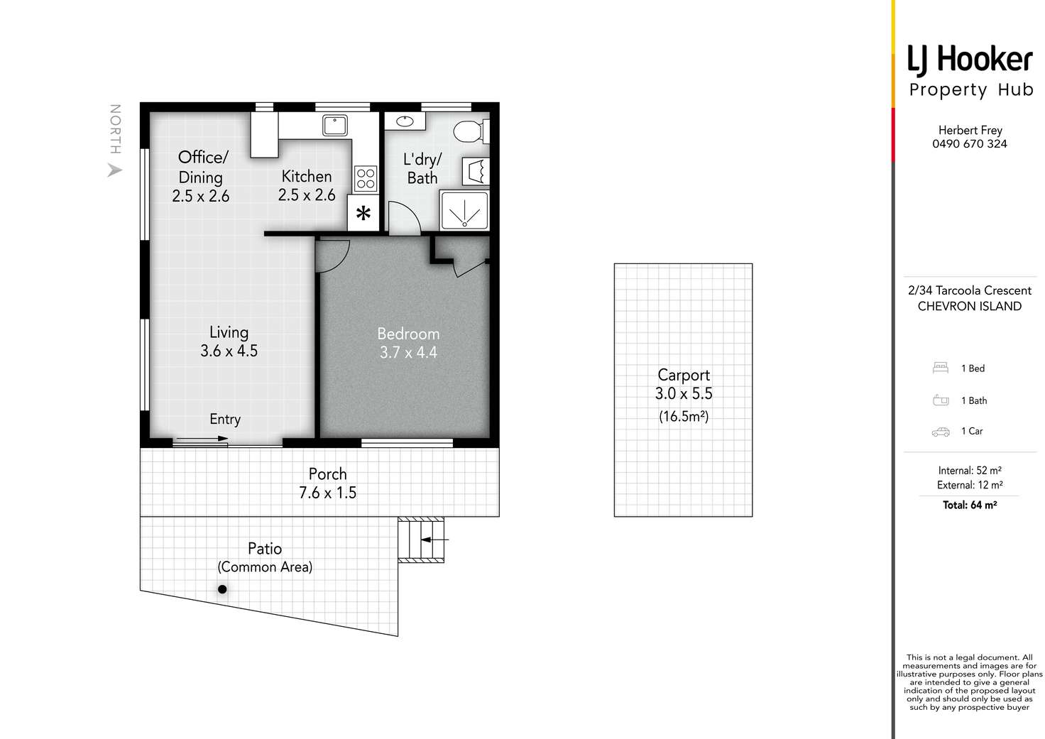 Floorplan of Homely unit listing, 2/34-36 Tarcoola Crescent, Chevron Island QLD 4217