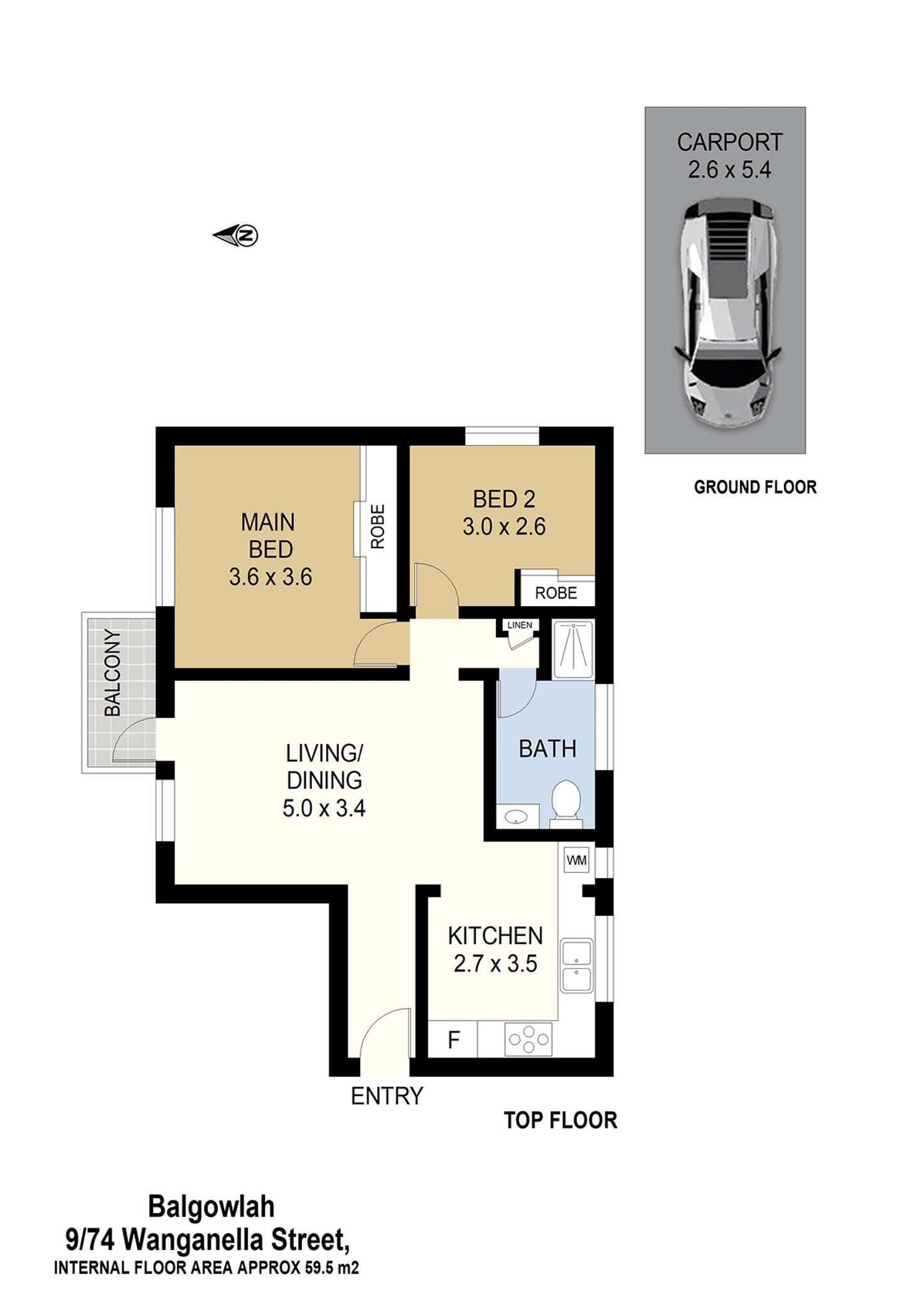 Floorplan of Homely unit listing, 9/74 Wanganella Street, Balgowlah NSW 2093