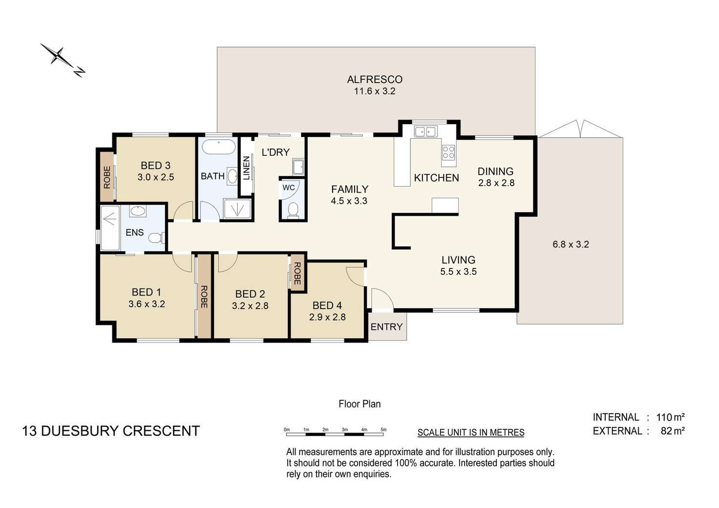 Floorplan of Homely house listing, 13 Duesbury Crescent, Edens Landing QLD 4207