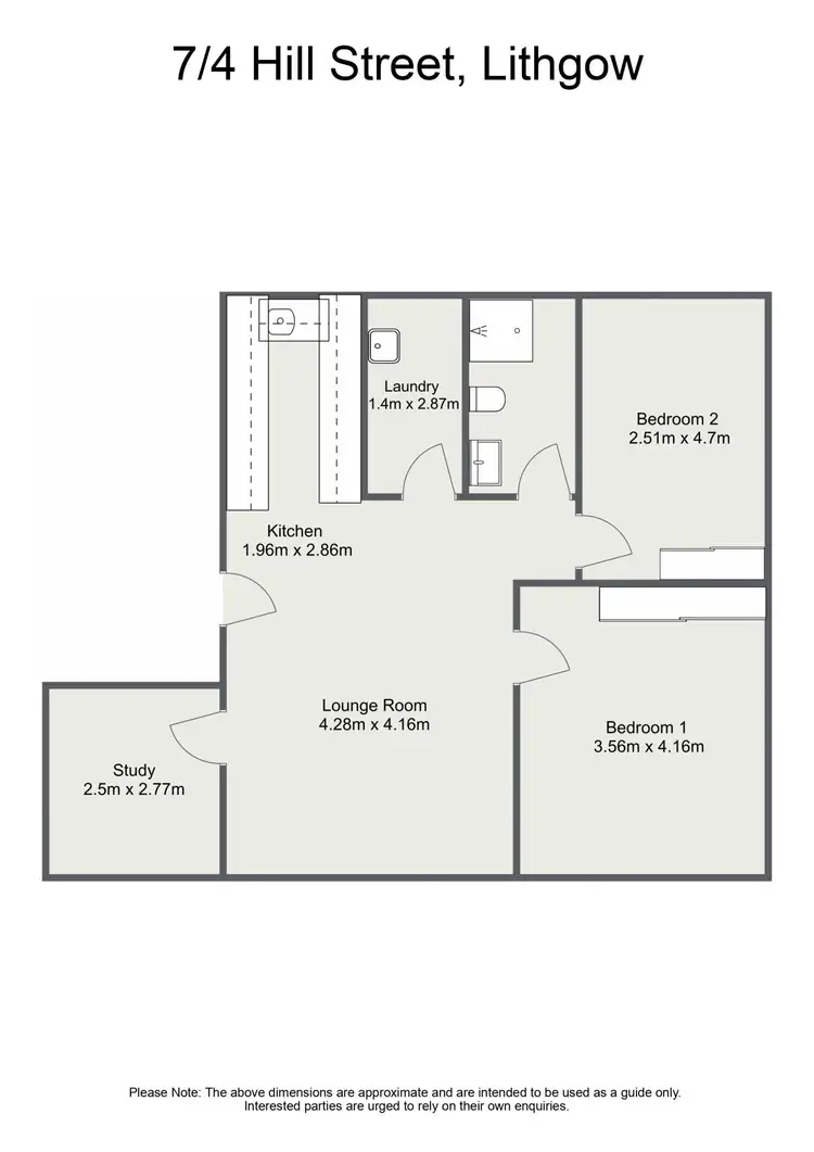 Floorplan of Homely unit listing, 7/4 Hill Street, Lithgow NSW 2790