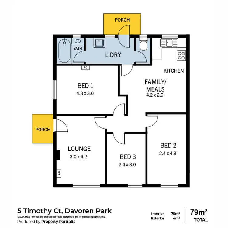 Floorplan of Homely house listing, 5 Timothy Court, Davoren Park SA 5113