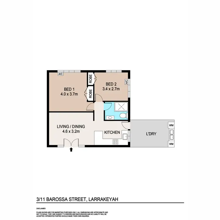 Floorplan of Homely unit listing, 3/11 Barossa Street, Larrakeyah NT 820
