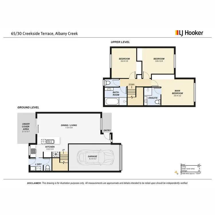Floorplan of Homely townhouse listing, 65/30 Creekside Terrace, Albany Creek QLD 4035