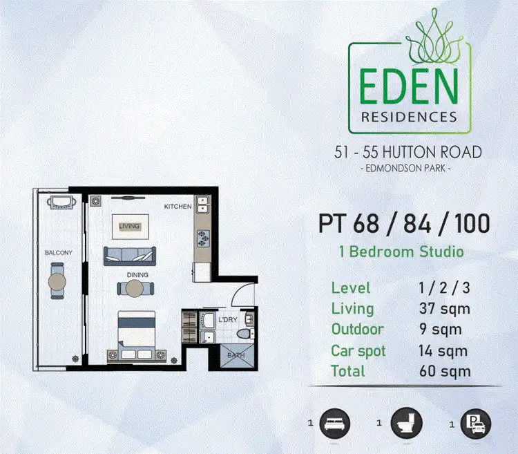 Floorplan of Homely apartment listing, 81/51-55 Hutton Road, Edmondson Park NSW 2174