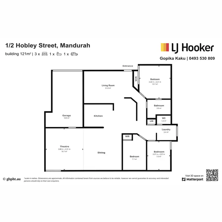 Floorplan of Homely unit listing, 1/2 Hobley Street, Mandurah WA 6210
