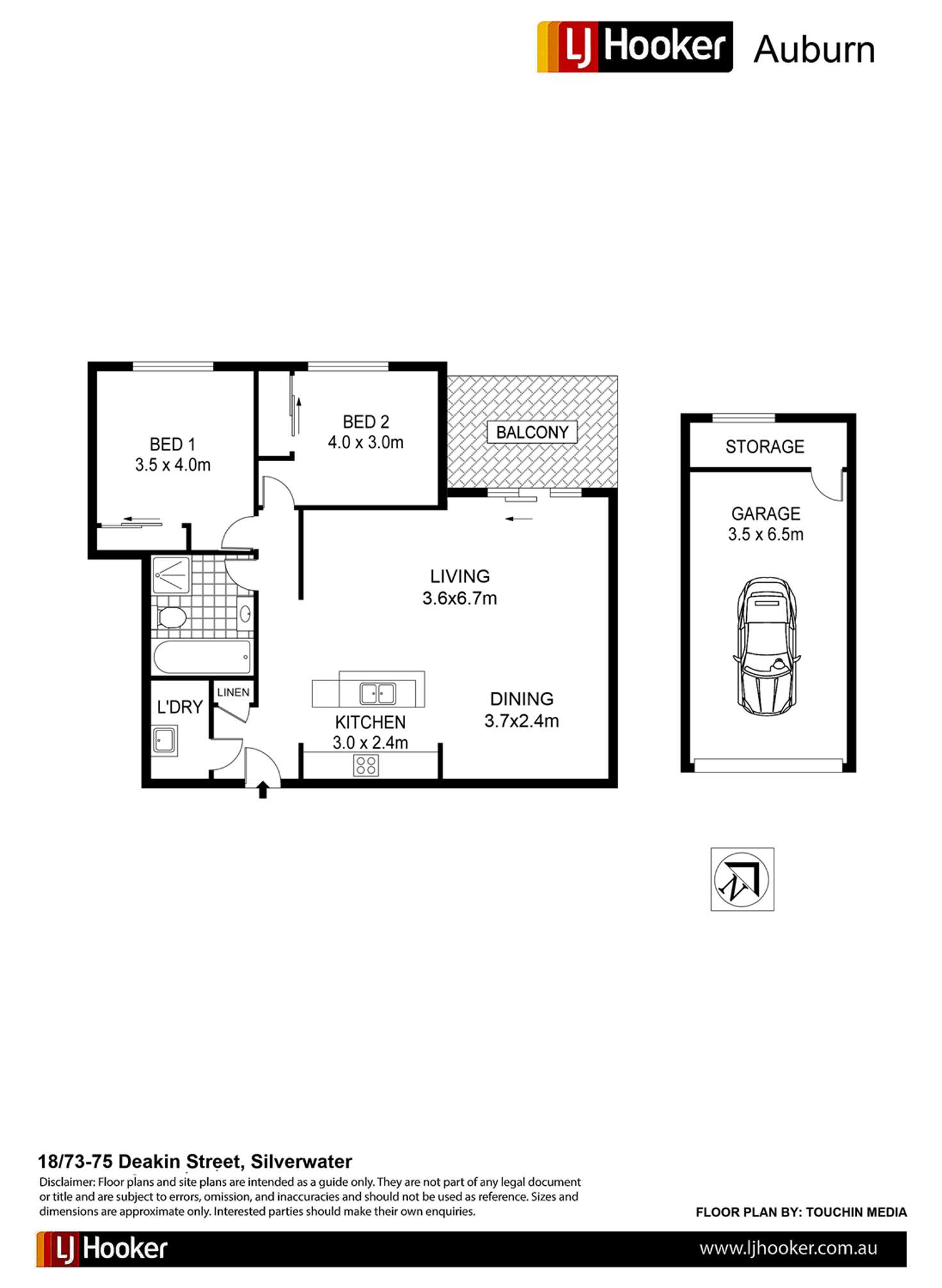 Floorplan of Homely apartment listing, 18/73-75 Deakin Street, Silverwater NSW 2128