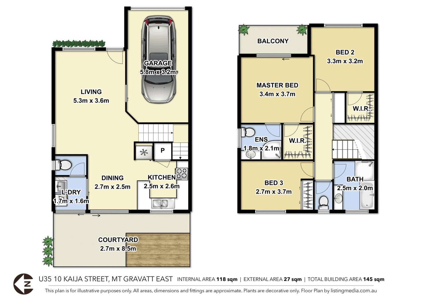 Floorplan of Homely townhouse listing, 35/10 Kaija Street, Mount Gravatt East QLD 4122