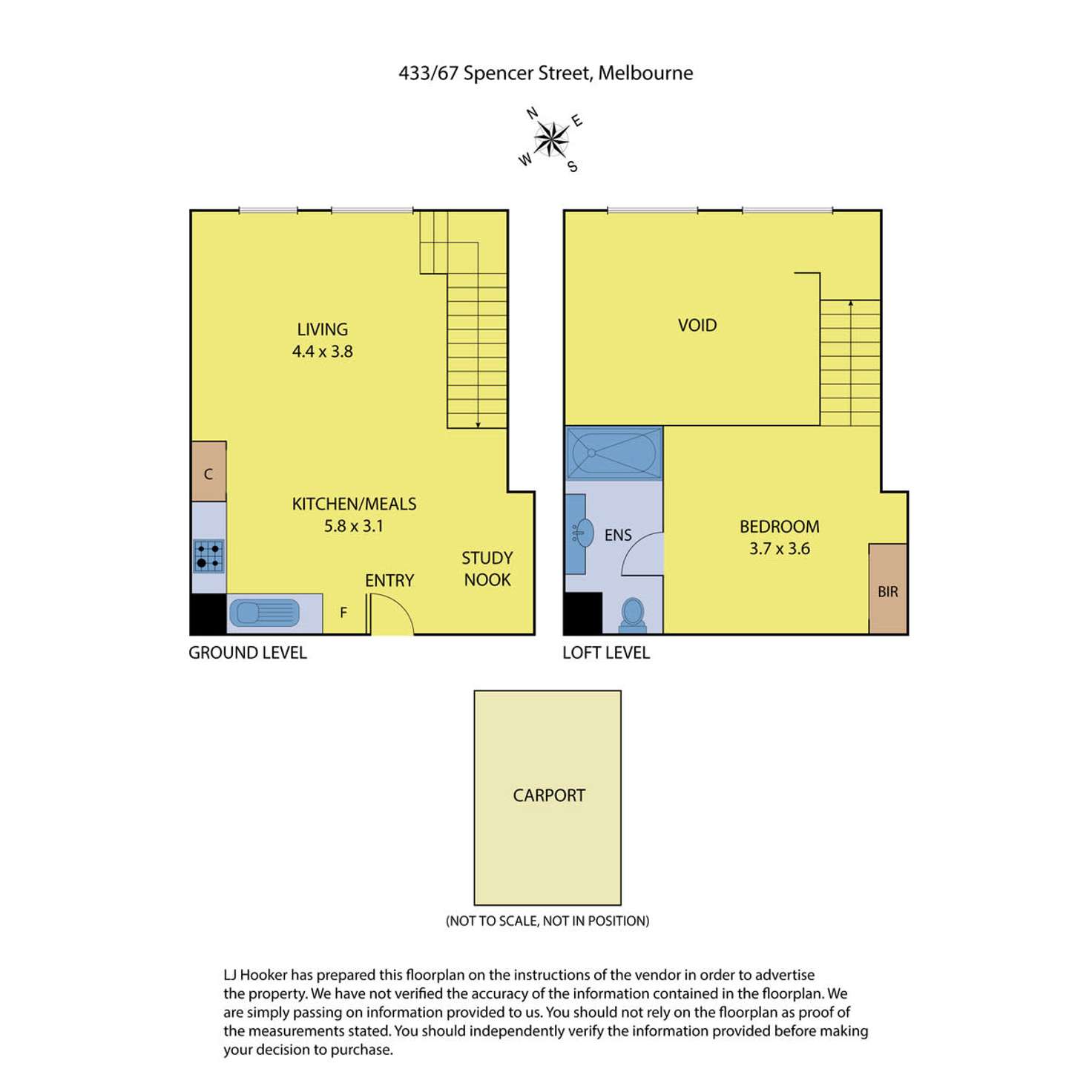 Floorplan of Homely apartment listing, 433/67 Spencer Street, Melbourne VIC 3000