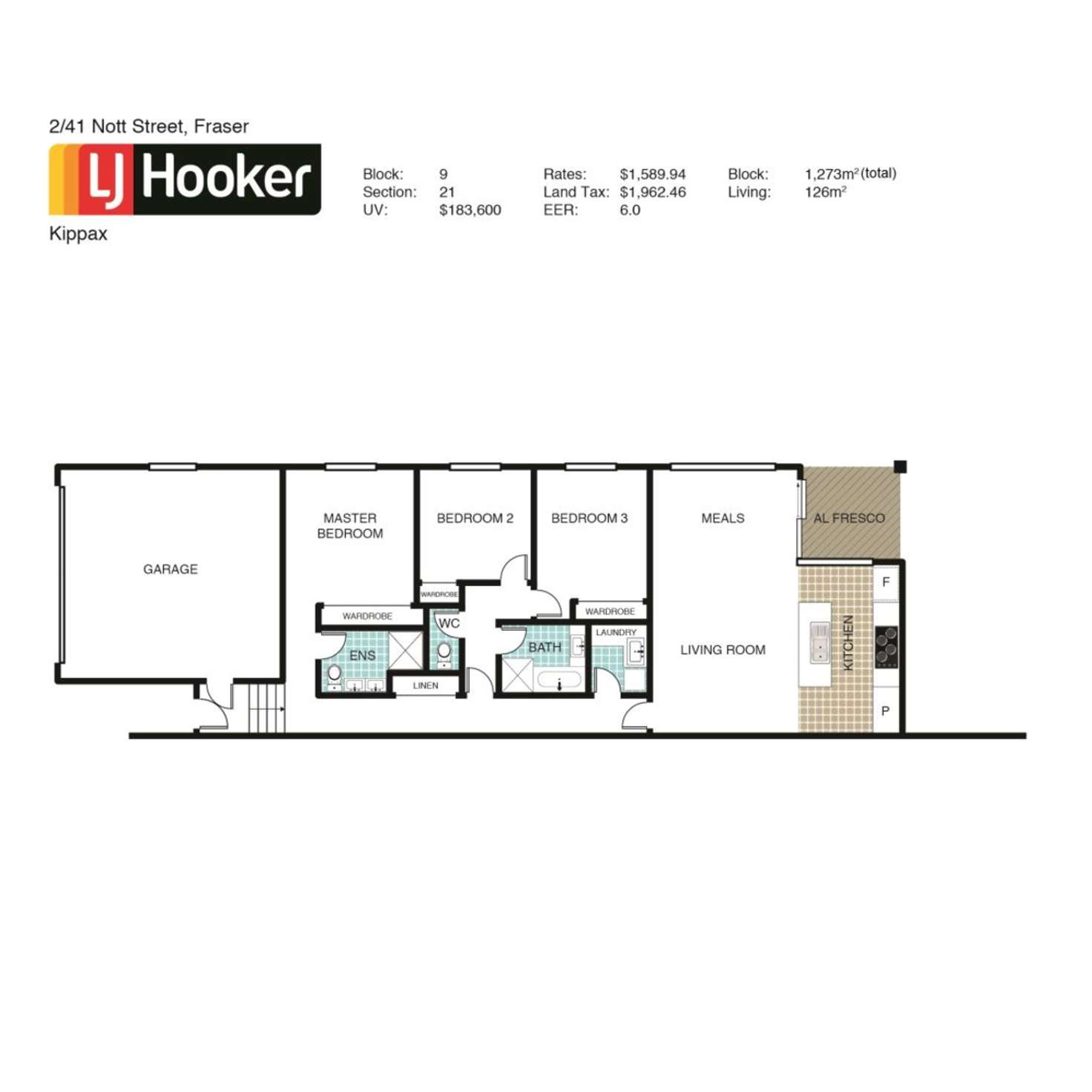 Floorplan of Homely townhouse listing, 2/41 Nott Street, Fraser ACT 2615