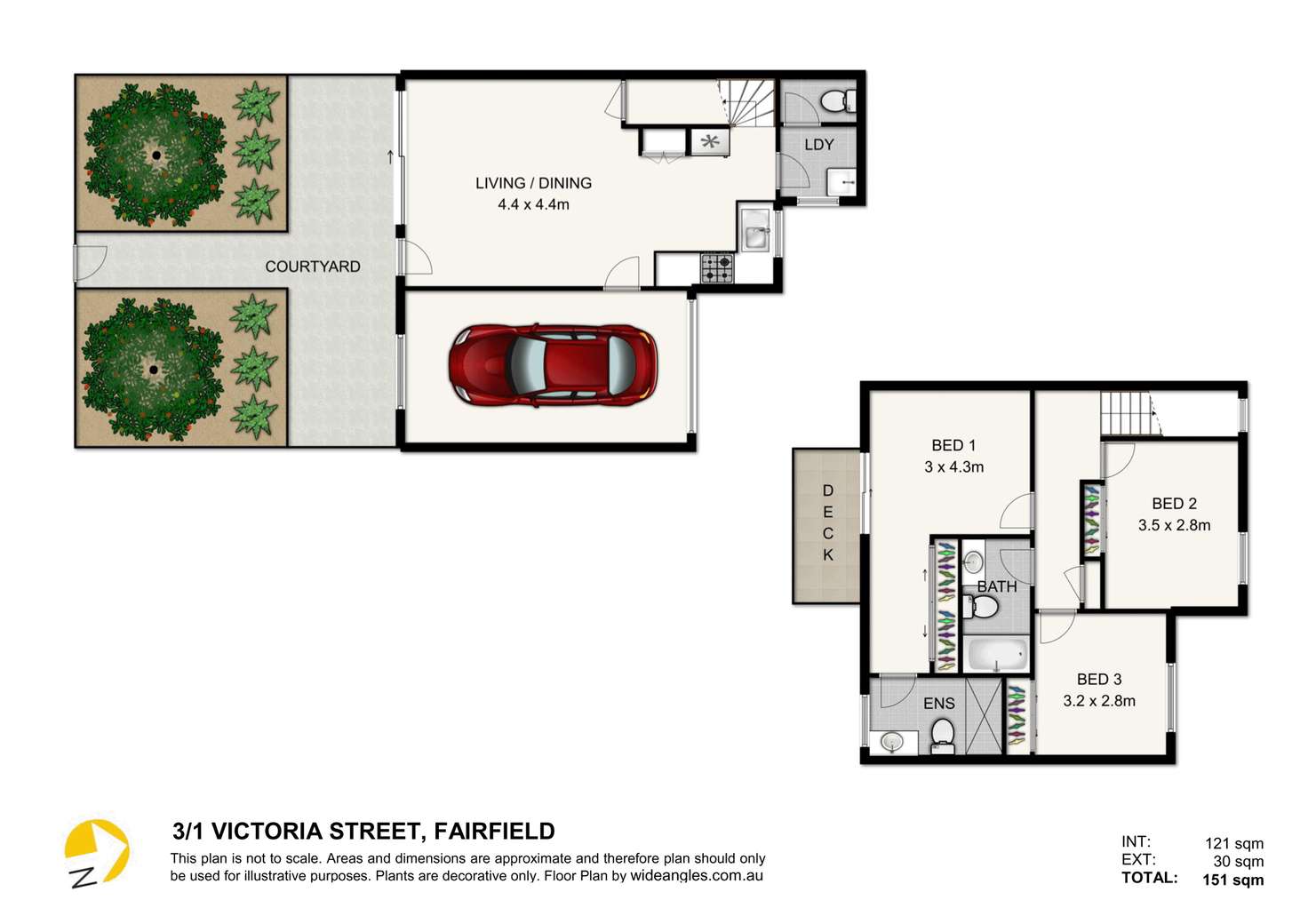 Floorplan of Homely townhouse listing, 3/1 Victoria Street, Fairfield QLD 4103