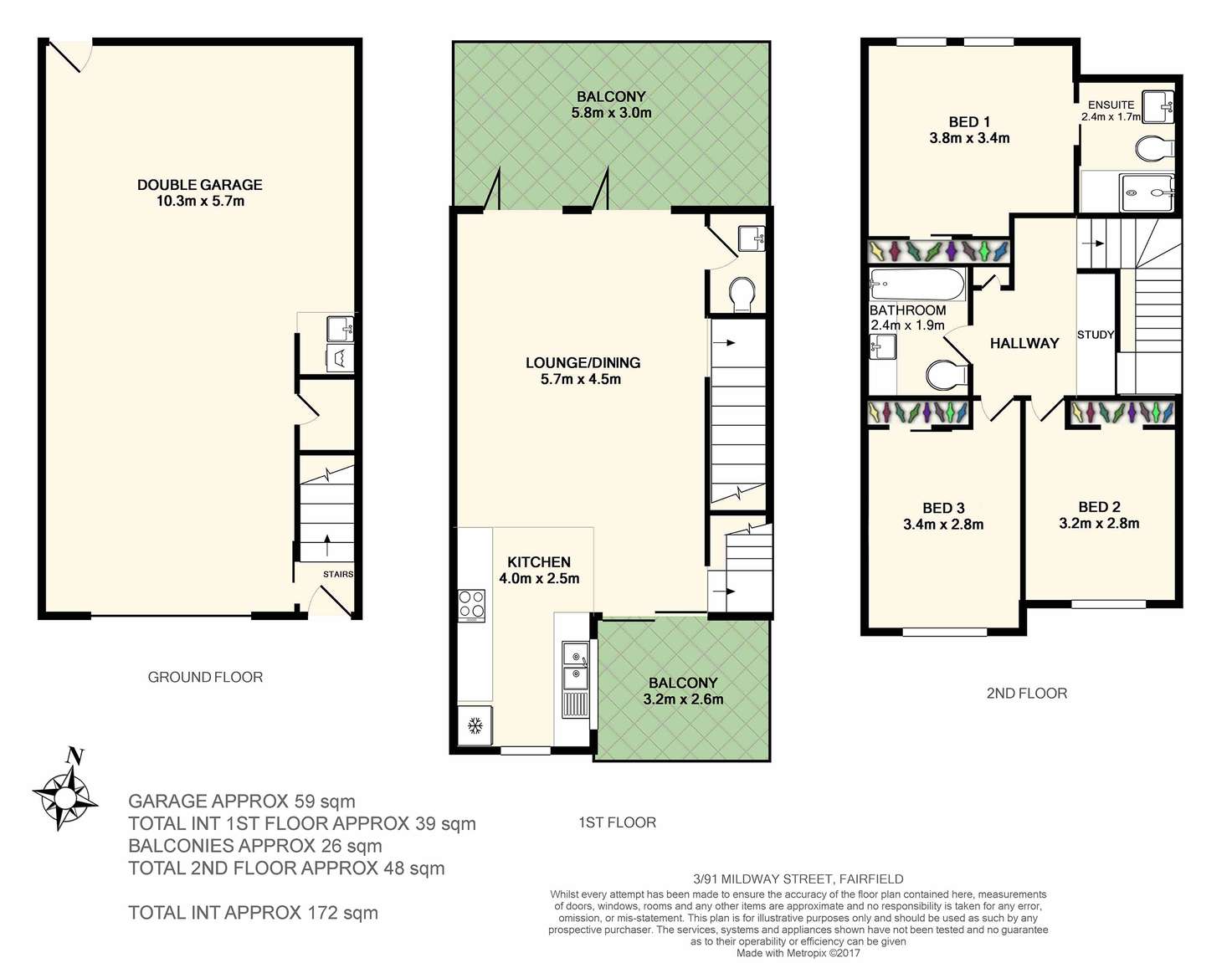 Floorplan of Homely townhouse listing, 3/91 Mildmay Street, Fairfield QLD 4103