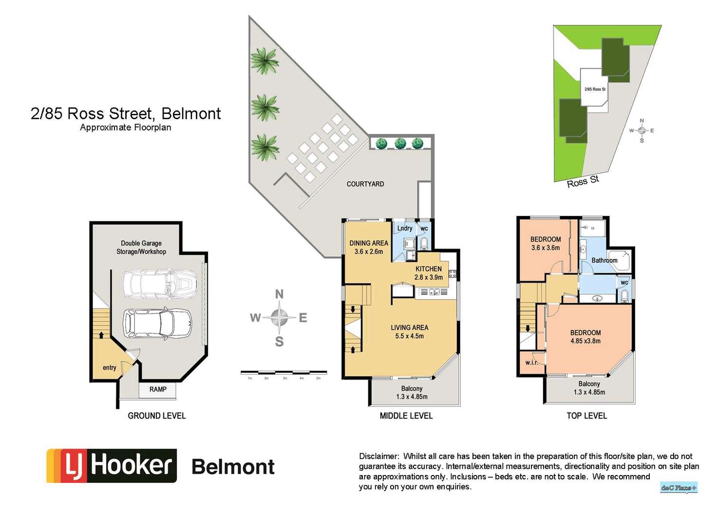 Floorplan of Homely townhouse listing, 2/85 Ross Street, Belmont NSW 2280