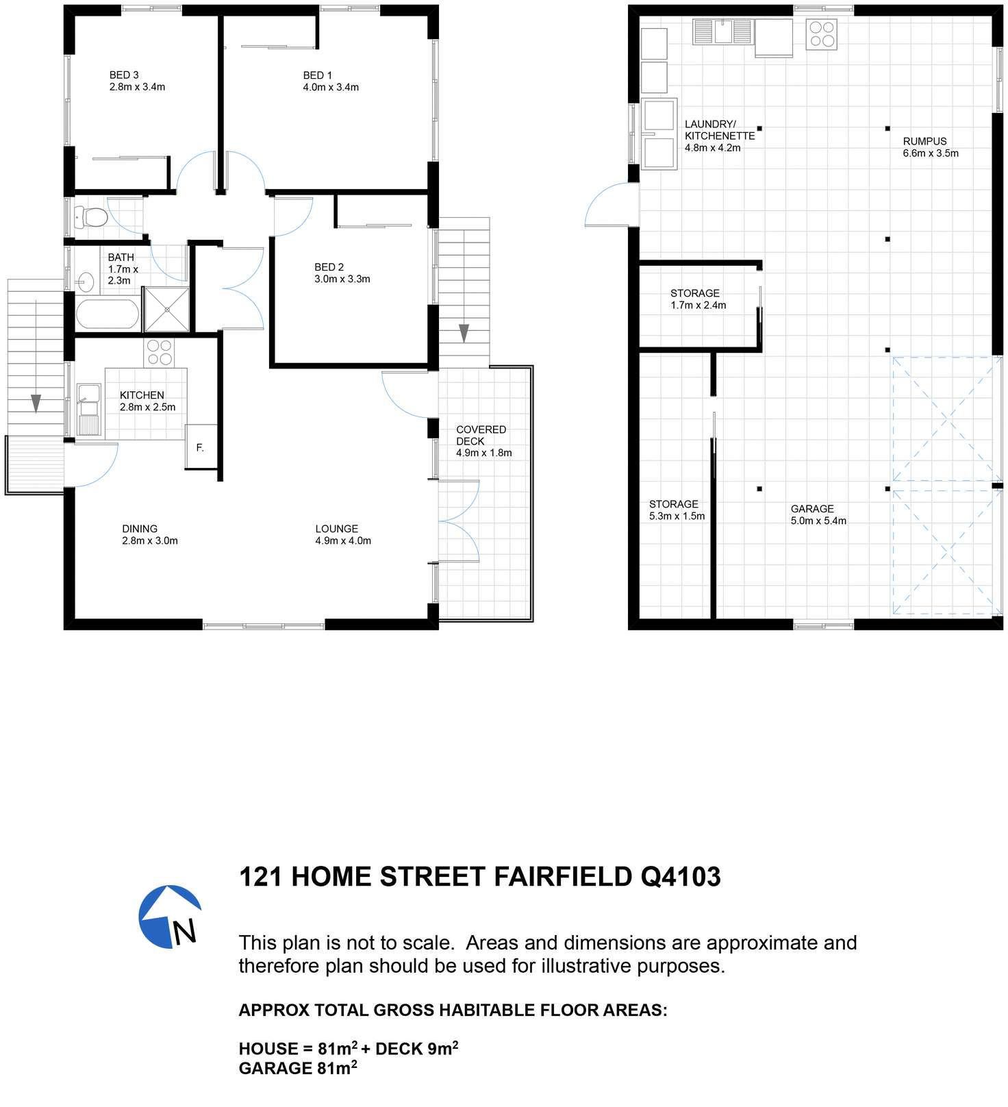 Floorplan of Homely house listing, 121 Home Street, Fairfield QLD 4103