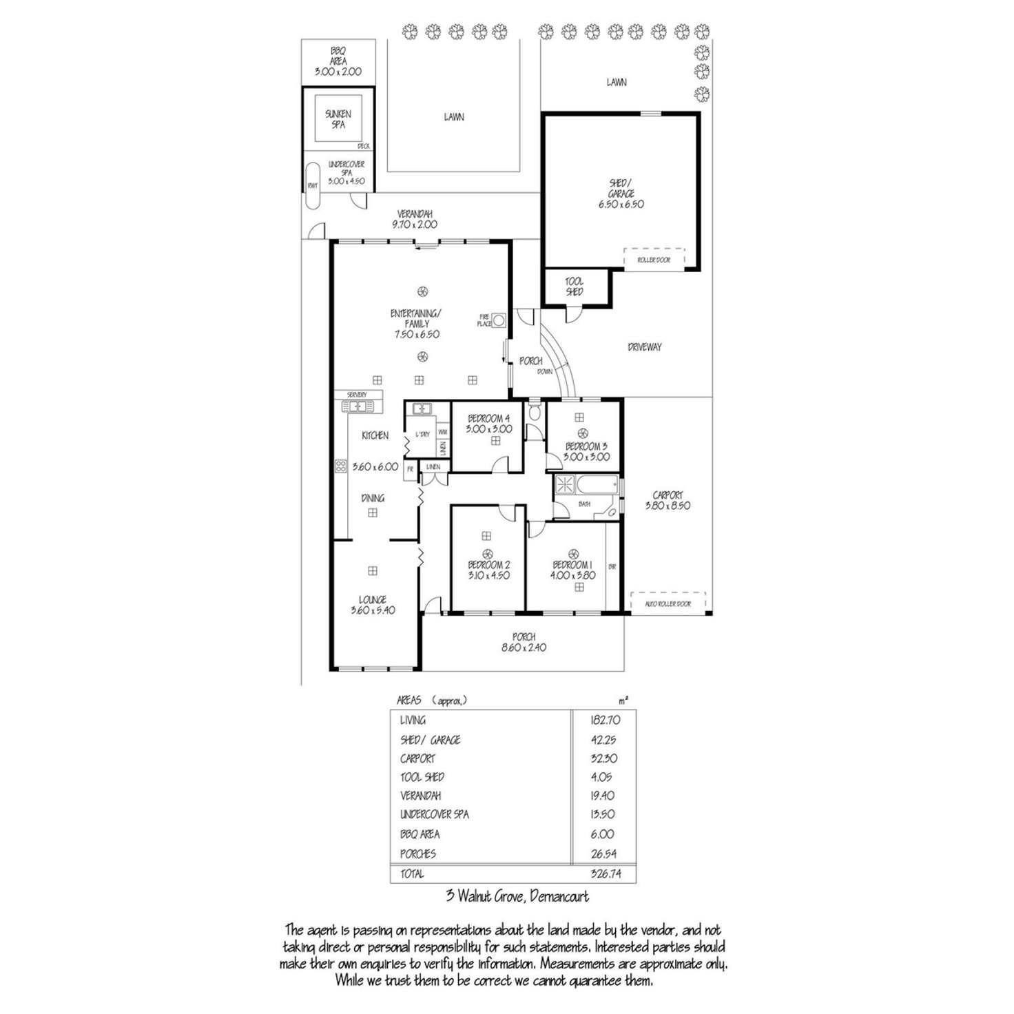 Floorplan of Homely house listing, 3 Walnut Grove, Dernancourt SA 5075