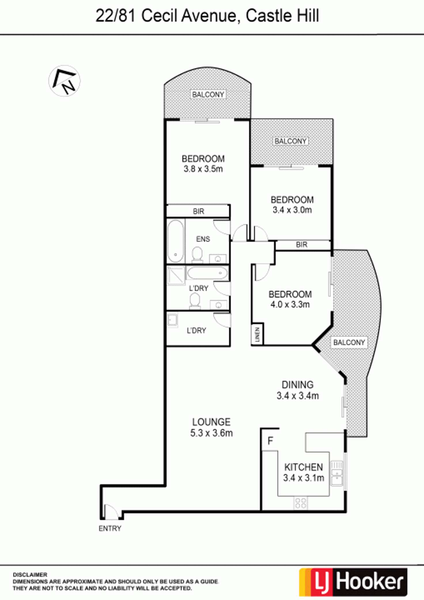 Floorplan of Homely unit listing, 22/81-87 Cecil Avenue, Castle Hill NSW 2154