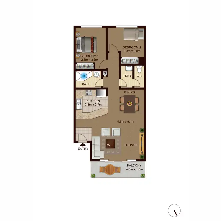 Floorplan of Homely apartment listing, 69/53 McMillan Crescent, Griffith ACT 2603