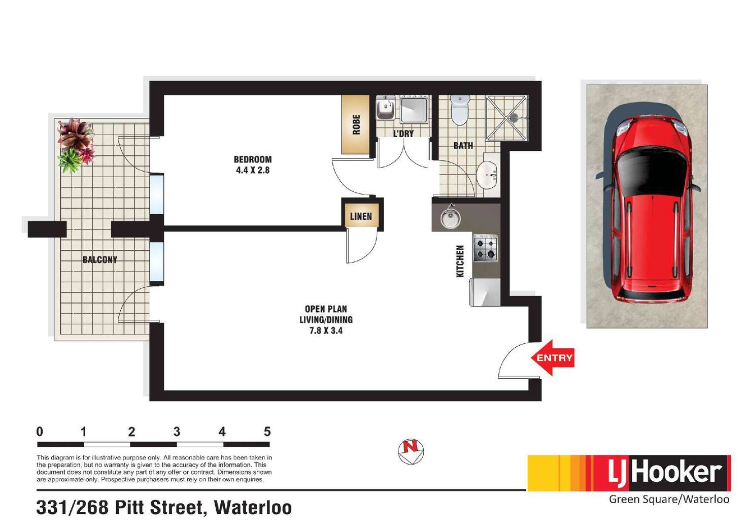 Floorplan of Homely apartment listing, 331/268 Pitt Street, Waterloo NSW 2017