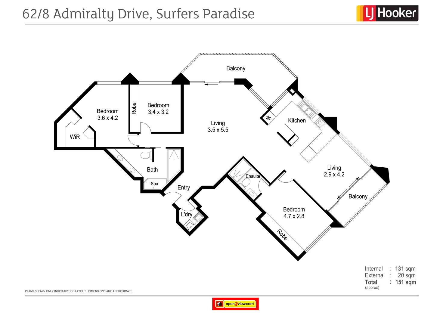 Floorplan of Homely apartment listing, Apartment 62/8 Admiralty Drive, Surfers Paradise QLD 4217