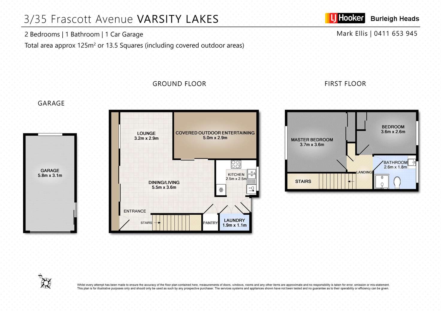 Floorplan of Homely townhouse listing, 3/35 Frascott Avenue, Varsity Lakes QLD 4227