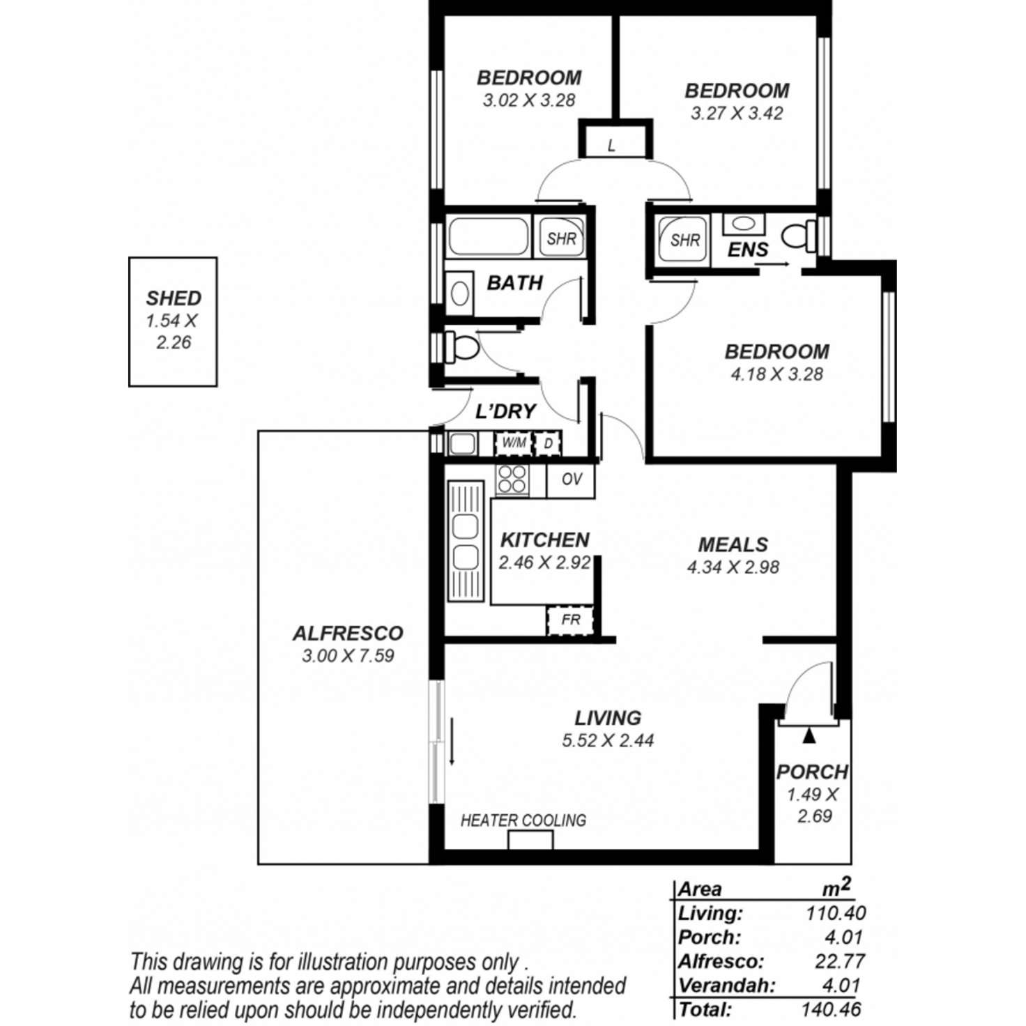 Floorplan of Homely unit listing, 1/14 Kincraig Crescent, Modbury SA 5092