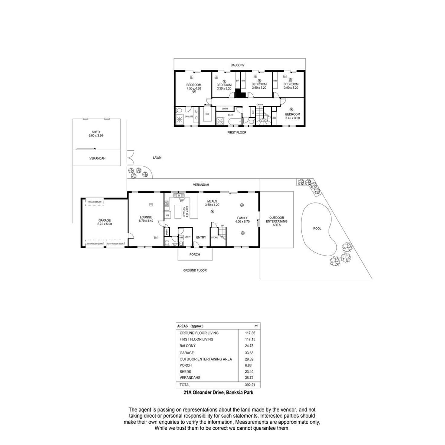 Floorplan of Homely house listing, 21a Oleander Drive, Banksia Park SA 5091