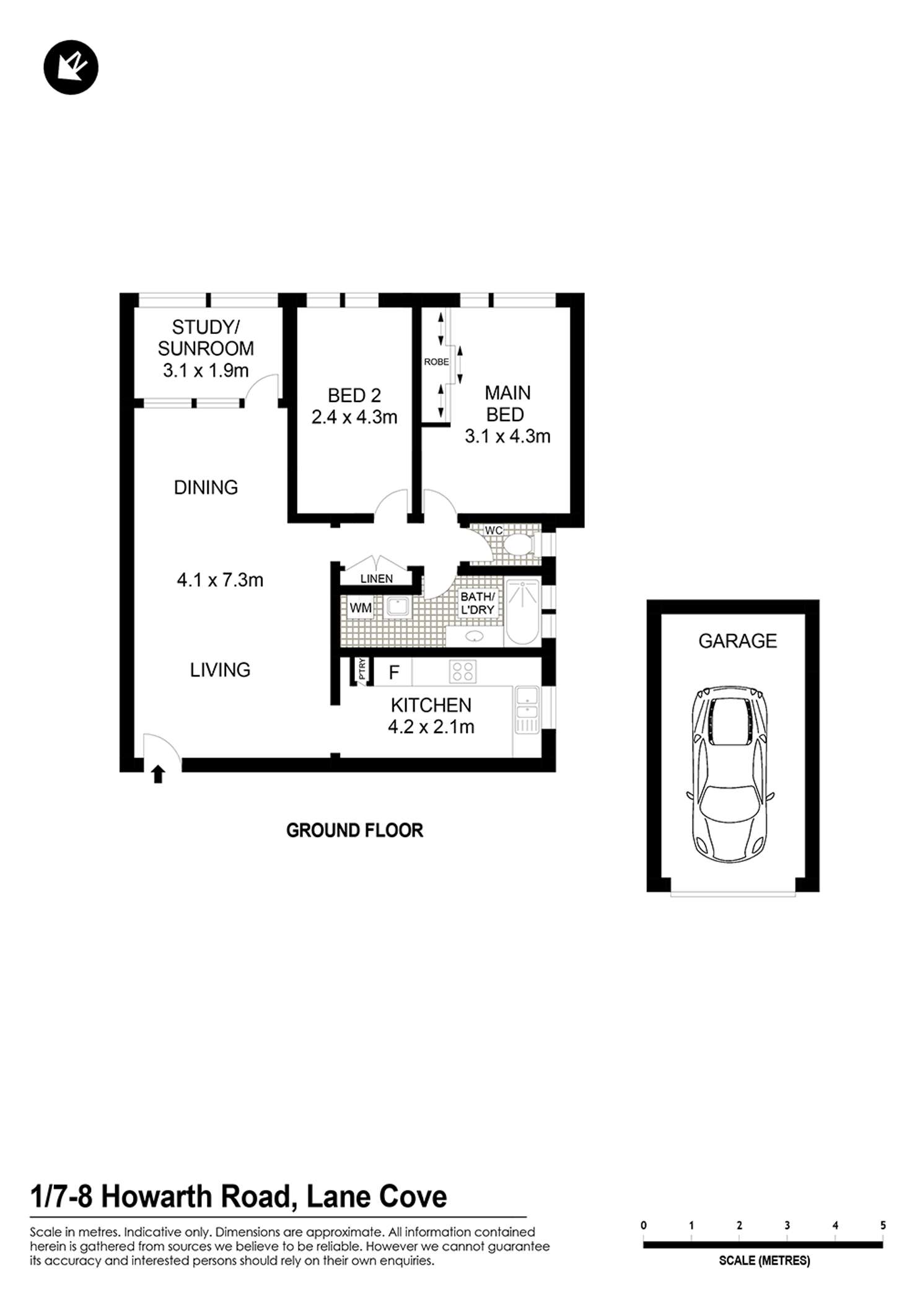 Floorplan of Homely unit listing, 1/7-8 Howarth Road, Lane Cove NSW 2066