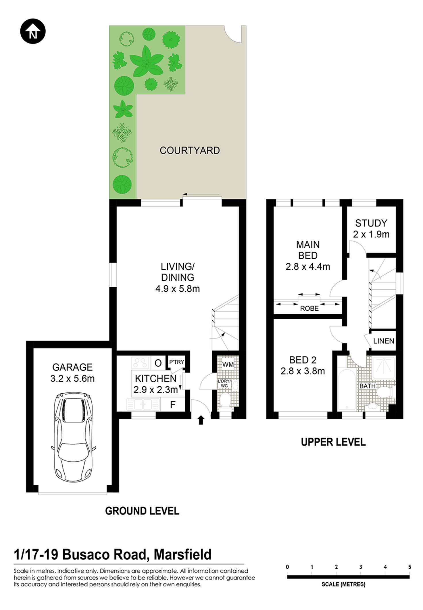 Floorplan of Homely townhouse listing, 1/17-19 Busaco Road, Marsfield NSW 2122