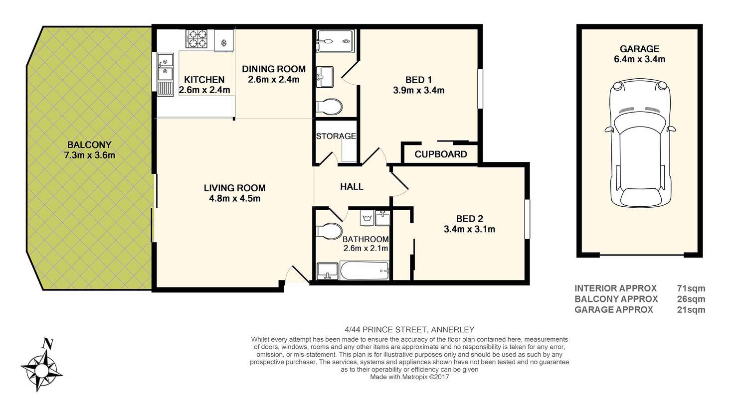 Floorplan of Homely apartment listing, 4/44 Prince Street, Annerley QLD 4103