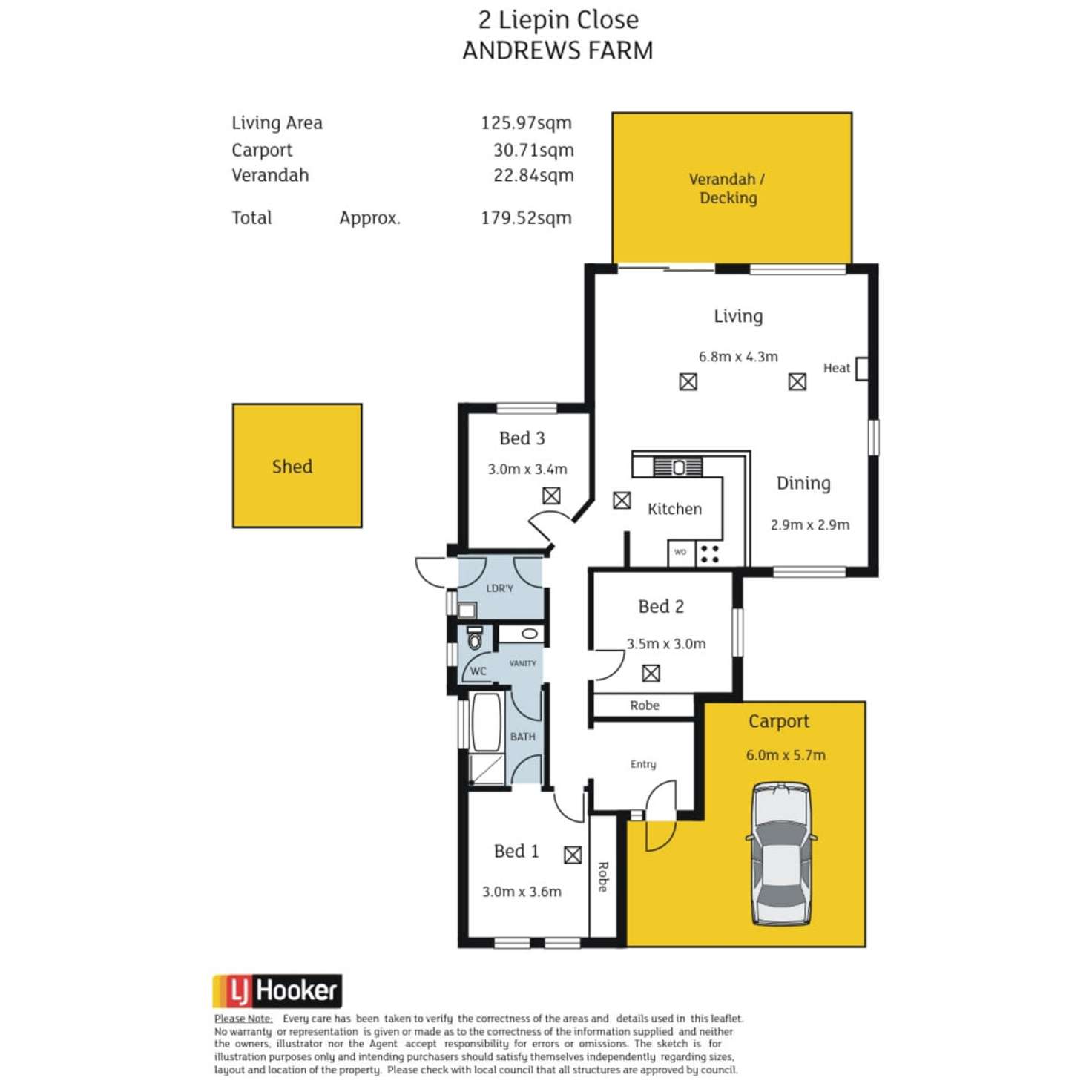 Floorplan of Homely house listing, 2 Liepin Close, Andrews Farm SA 5114