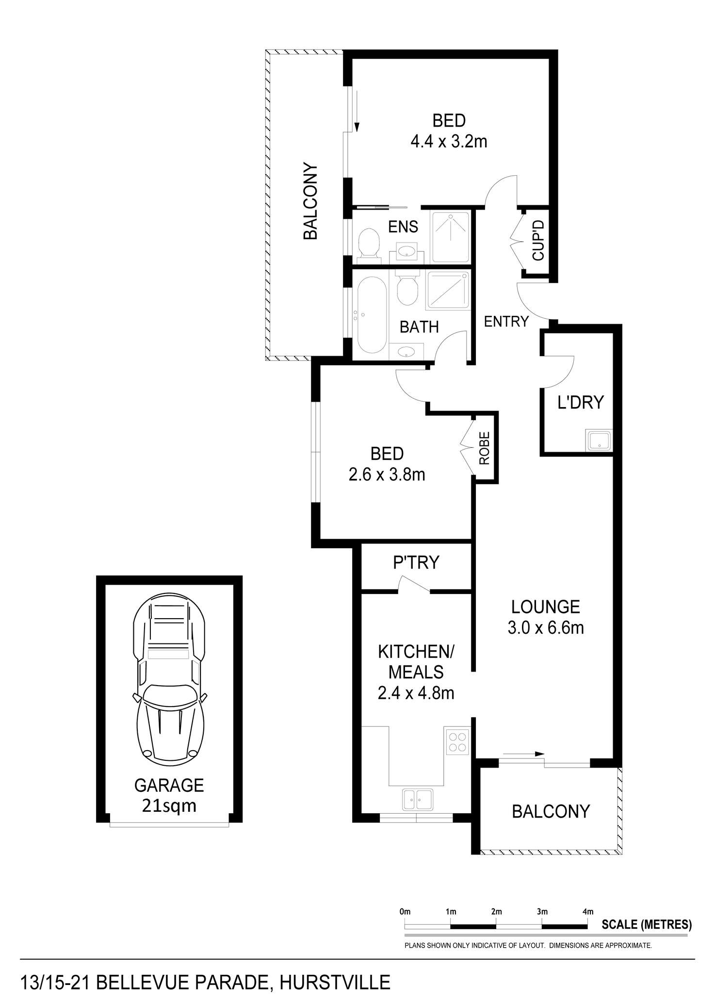 Floorplan of Homely unit listing, Unit 13/15-21 Bellevue Parade, Hurstville NSW 2220