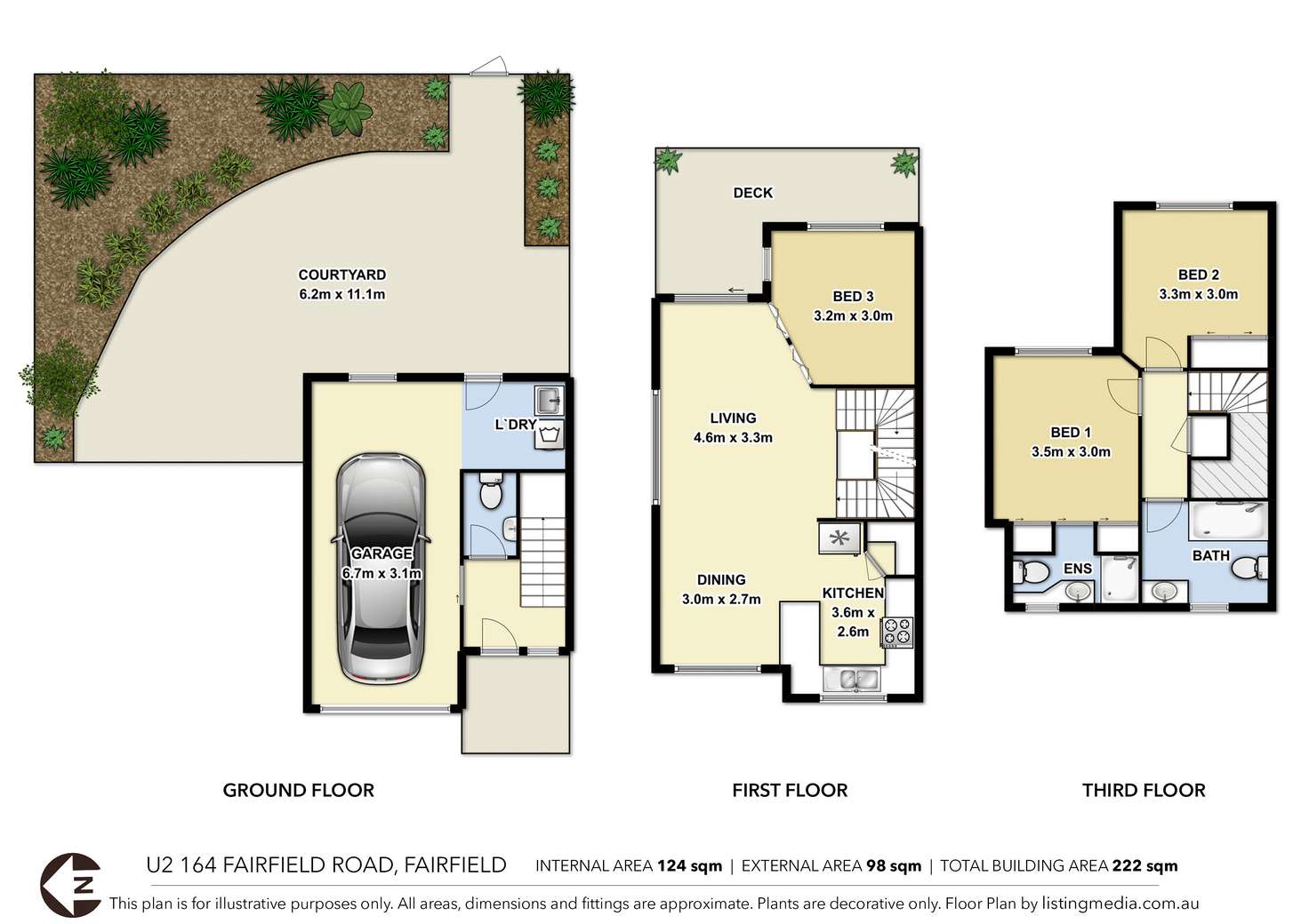 Floorplan of Homely townhouse listing, 2/164 Fairfield Road, Fairfield QLD 4103