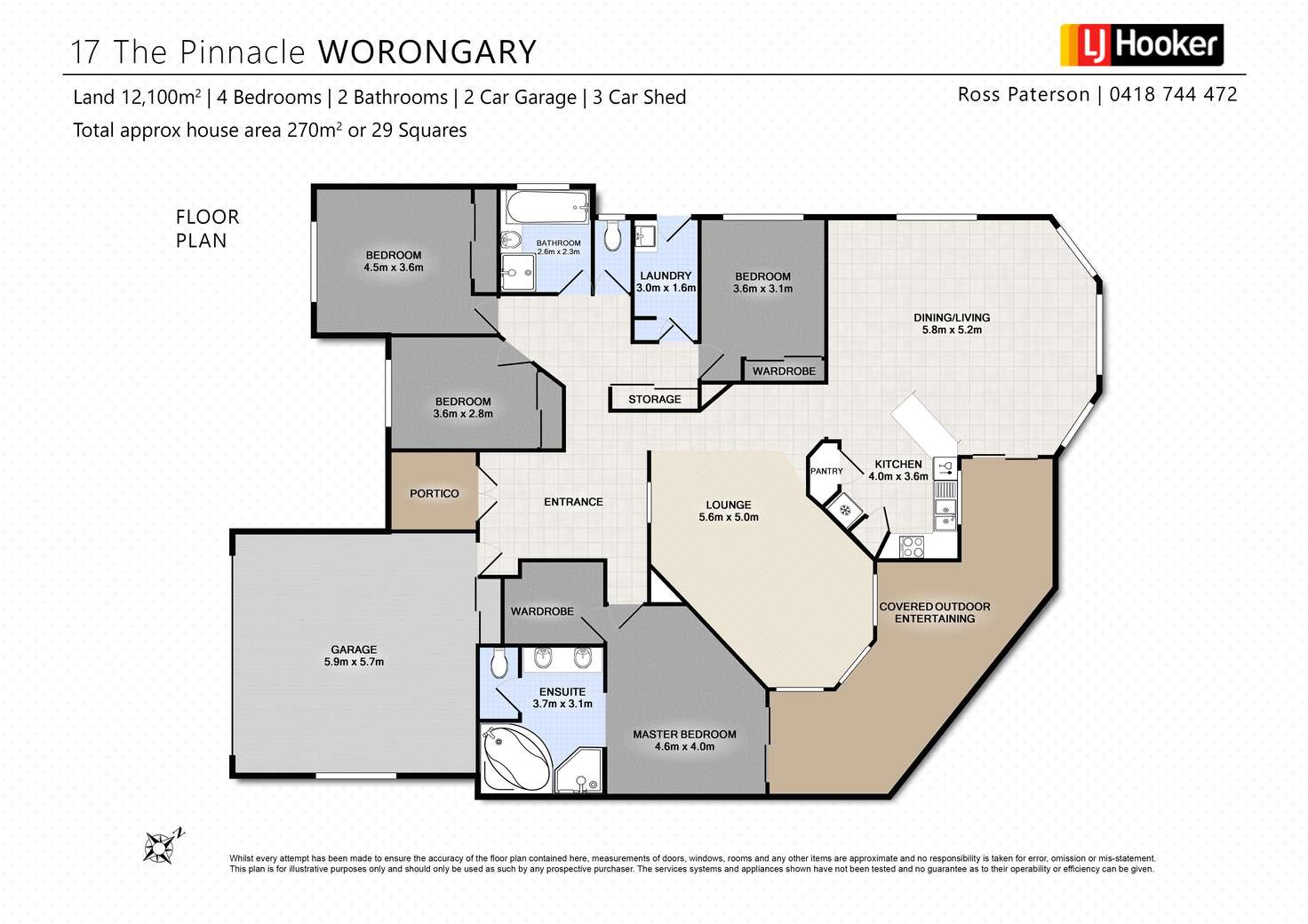 Floorplan of Homely acreageSemiRural listing, 17 The Pinnacle, Worongary QLD 4213