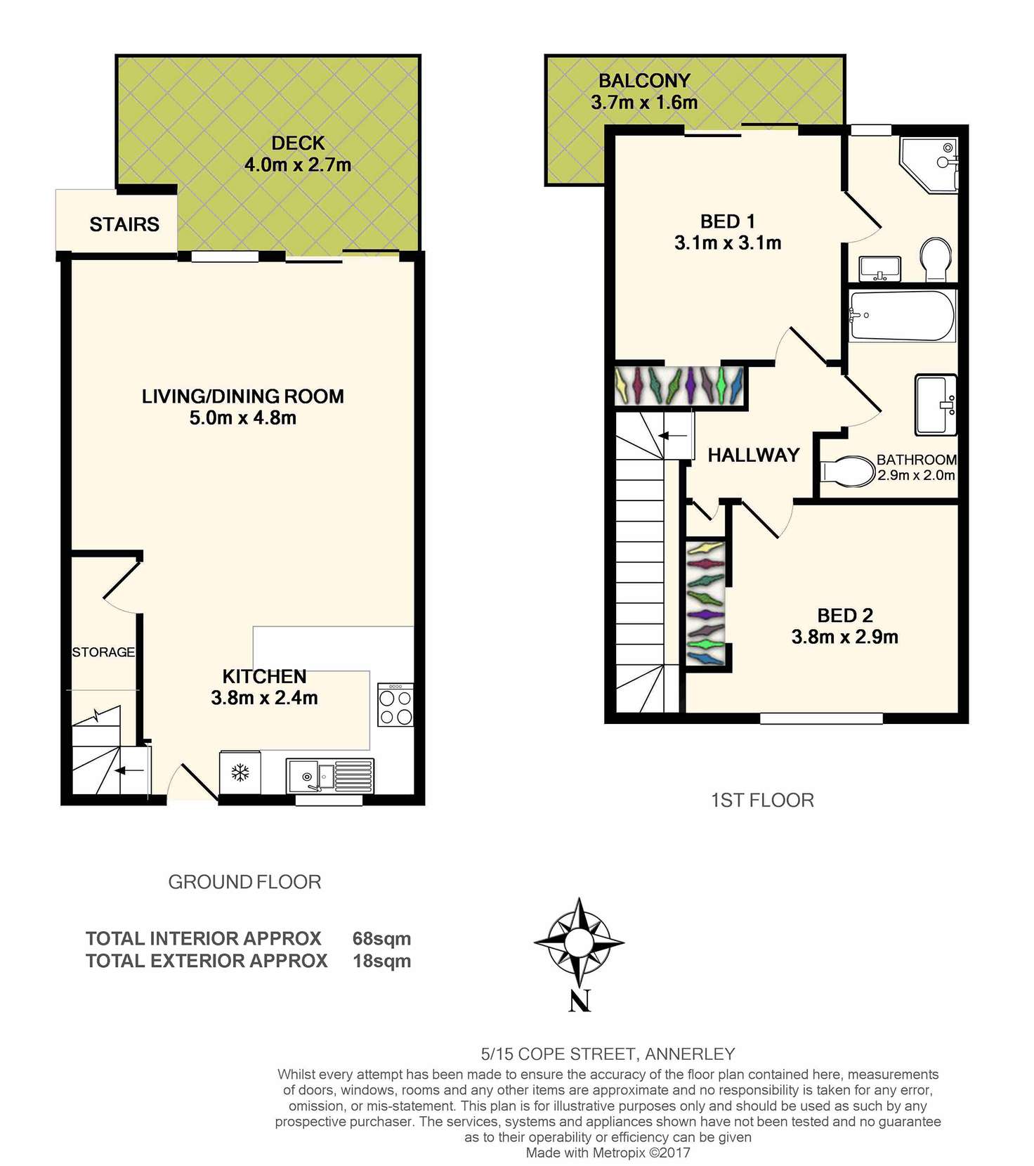 Floorplan of Homely townhouse listing, 5/15 Cope Street, Annerley QLD 4103