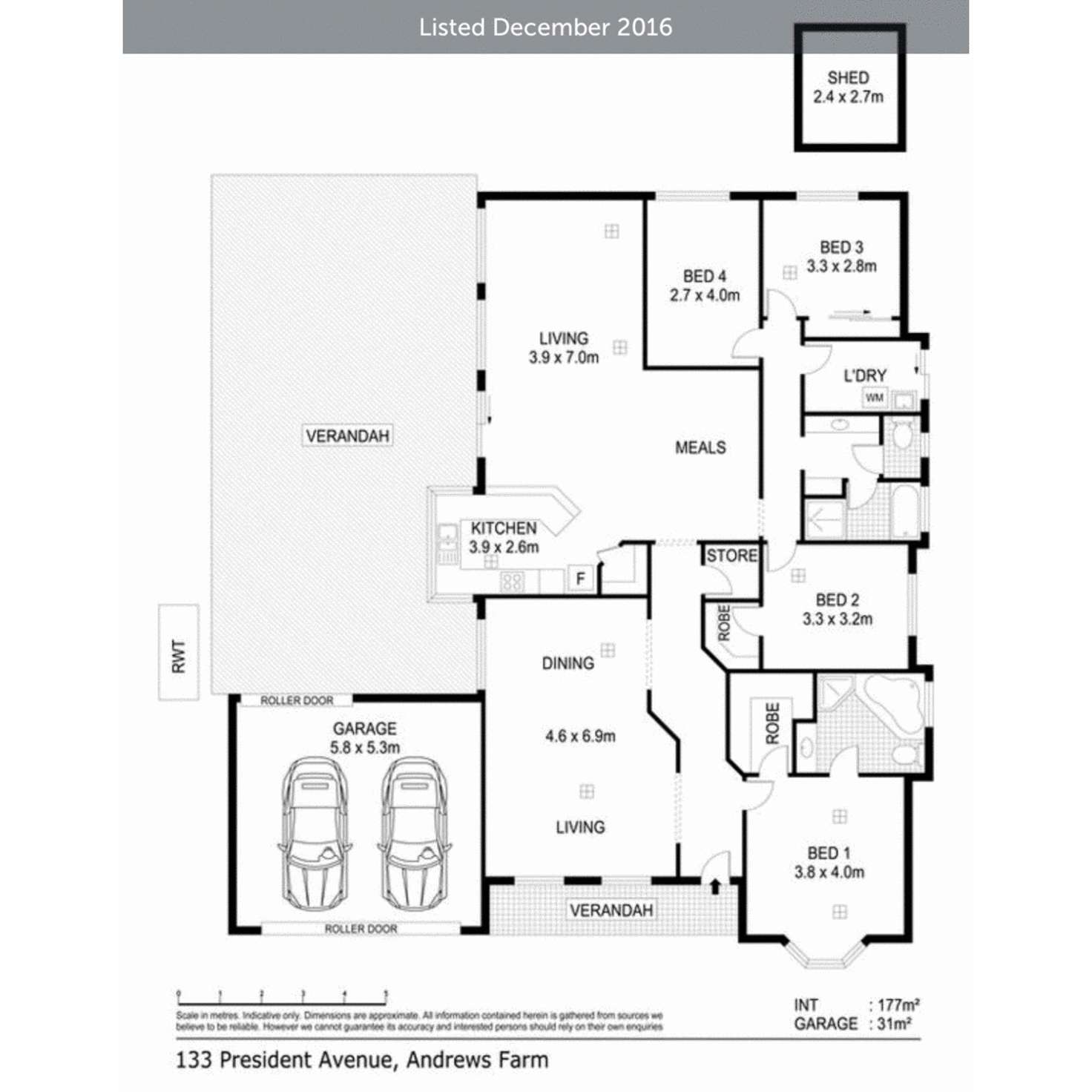 Floorplan of Homely house listing, 133 President Avenue, Andrews Farm SA 5114