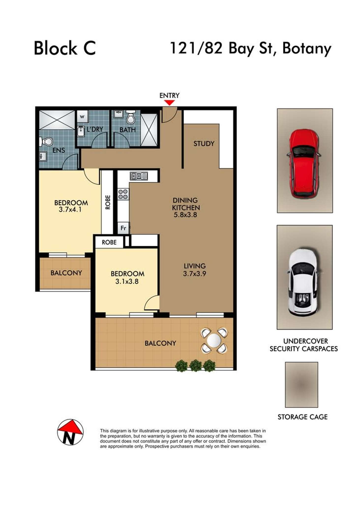 Floorplan of Homely apartment listing, 121/82 Bay Street, Botany NSW 2019