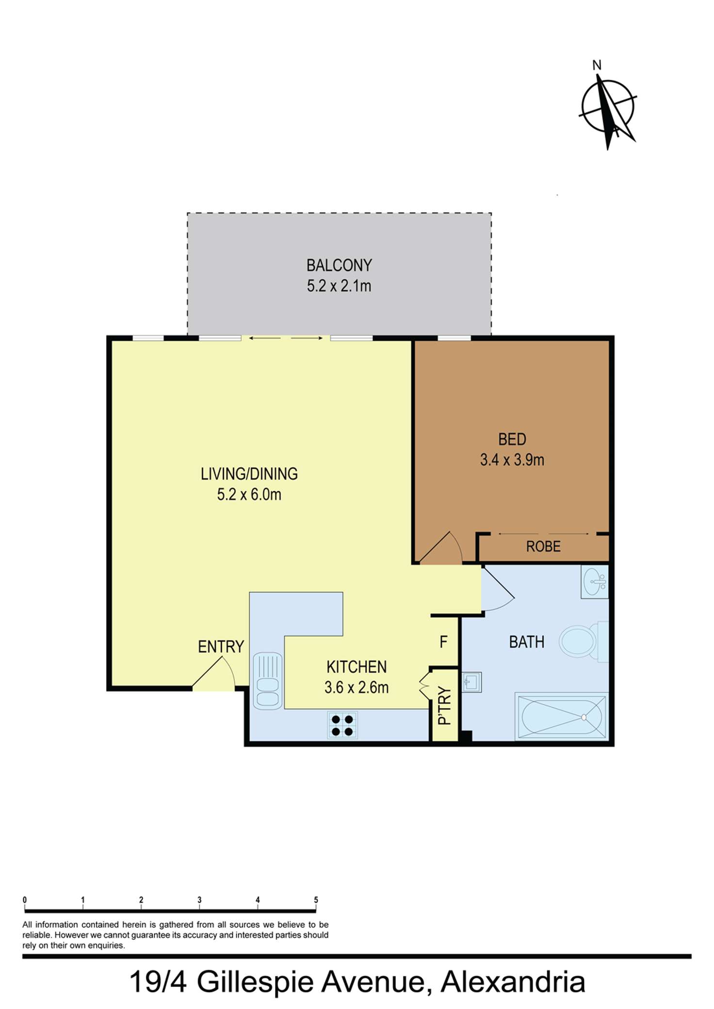 Floorplan of Homely apartment listing, 19/4 Gillespie Avenue, Alexandria NSW 2015