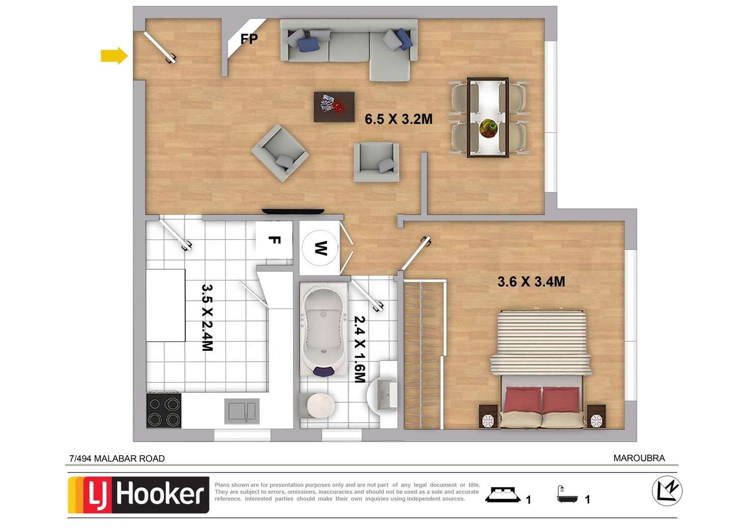 Floorplan of Homely unit listing, 7/494 Malabar Road, Maroubra NSW 2035