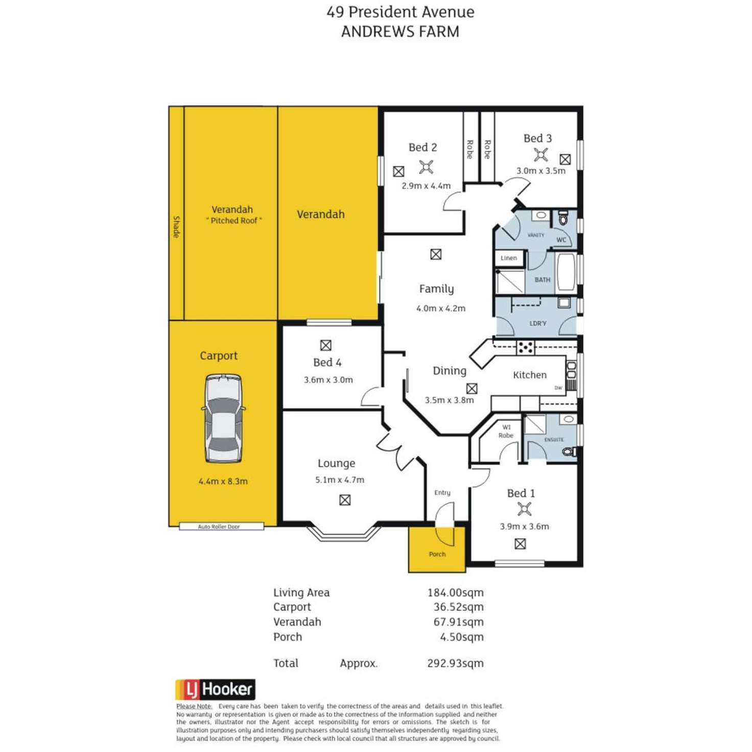 Floorplan of Homely house listing, 49 President Avenue, Andrews Farm SA 5114