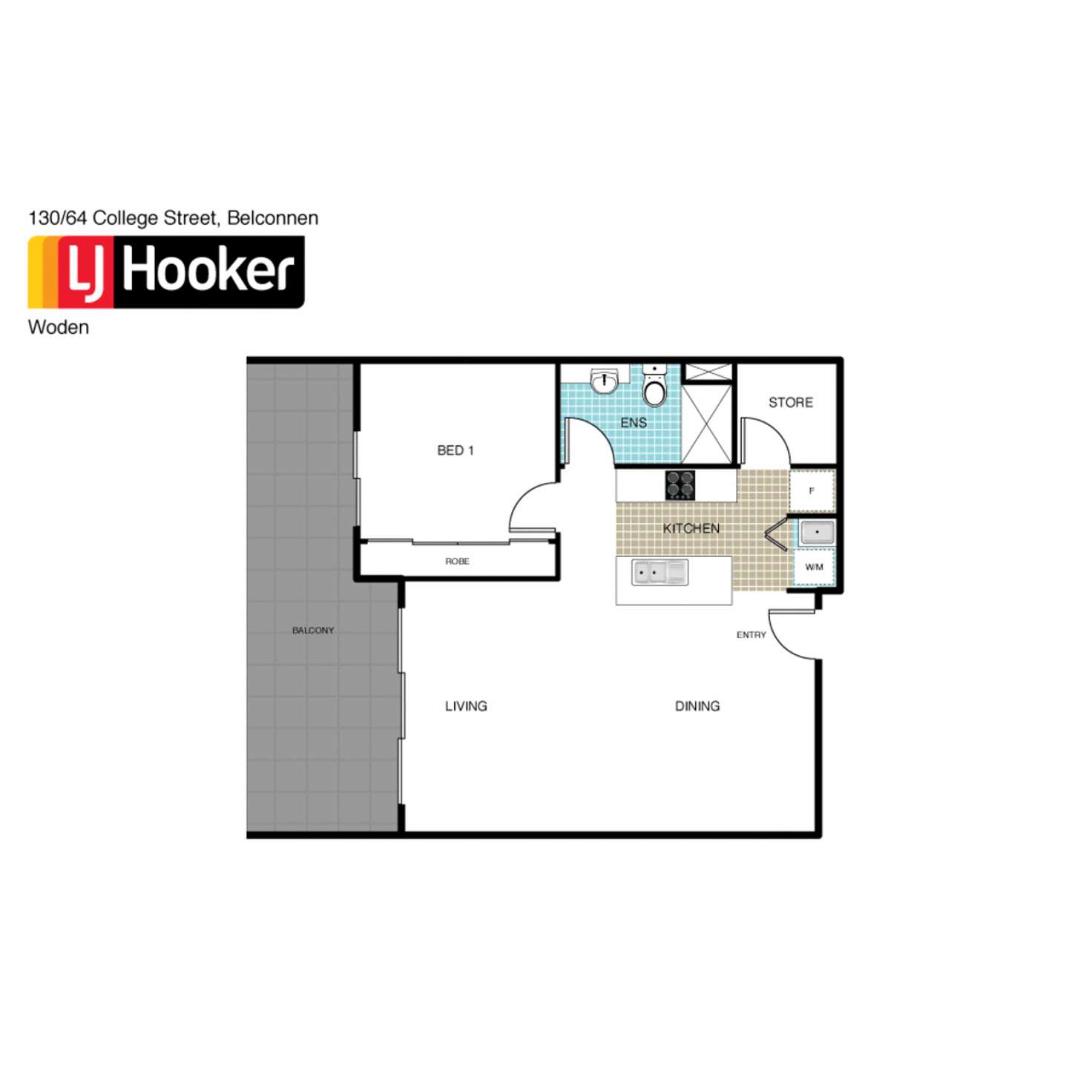 Floorplan of Homely unit listing, 130/64 College Street, Belconnen ACT 2617