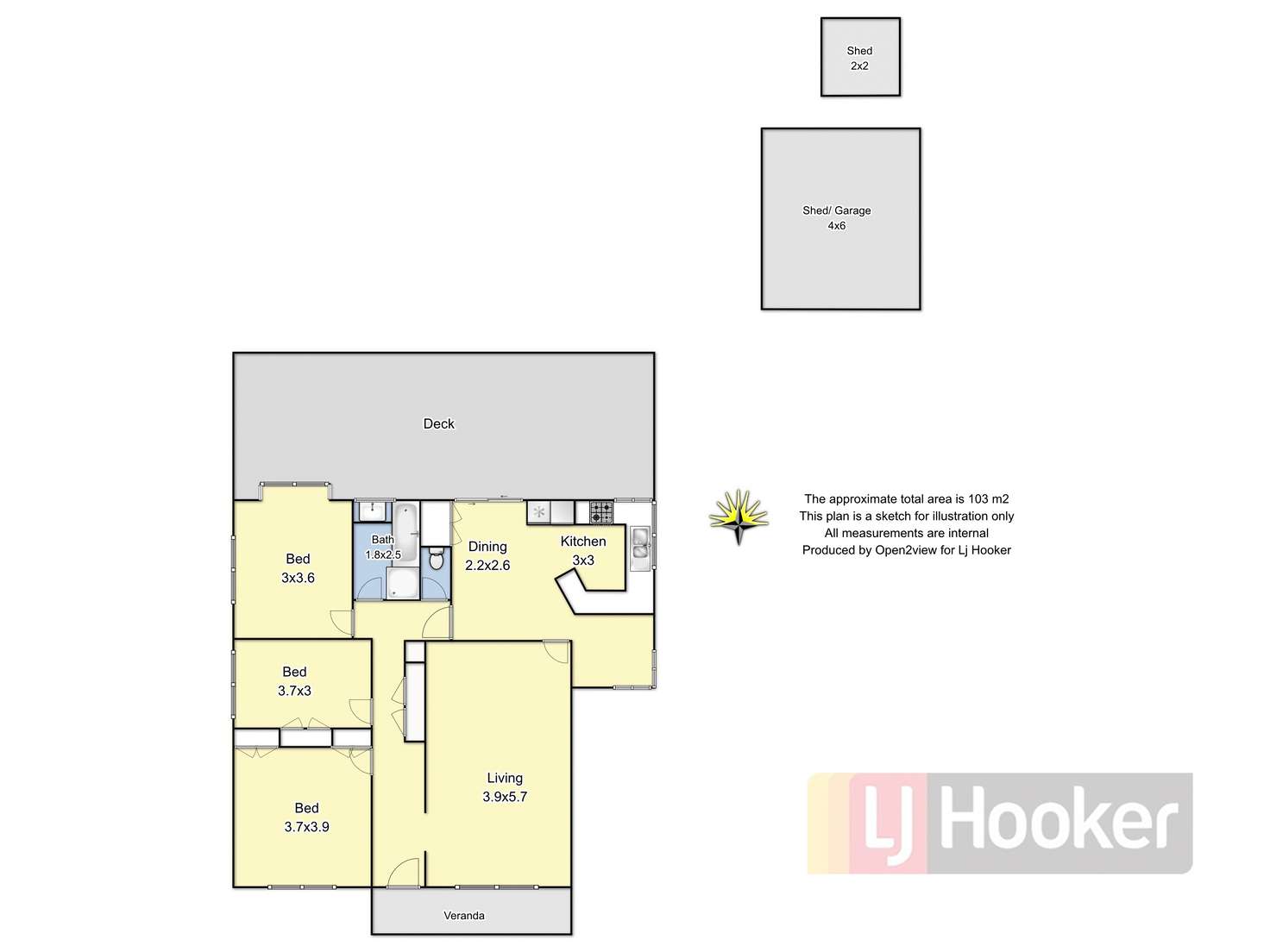 Floorplan of Homely house listing, 5 Dawn Street, Benalla VIC 3672