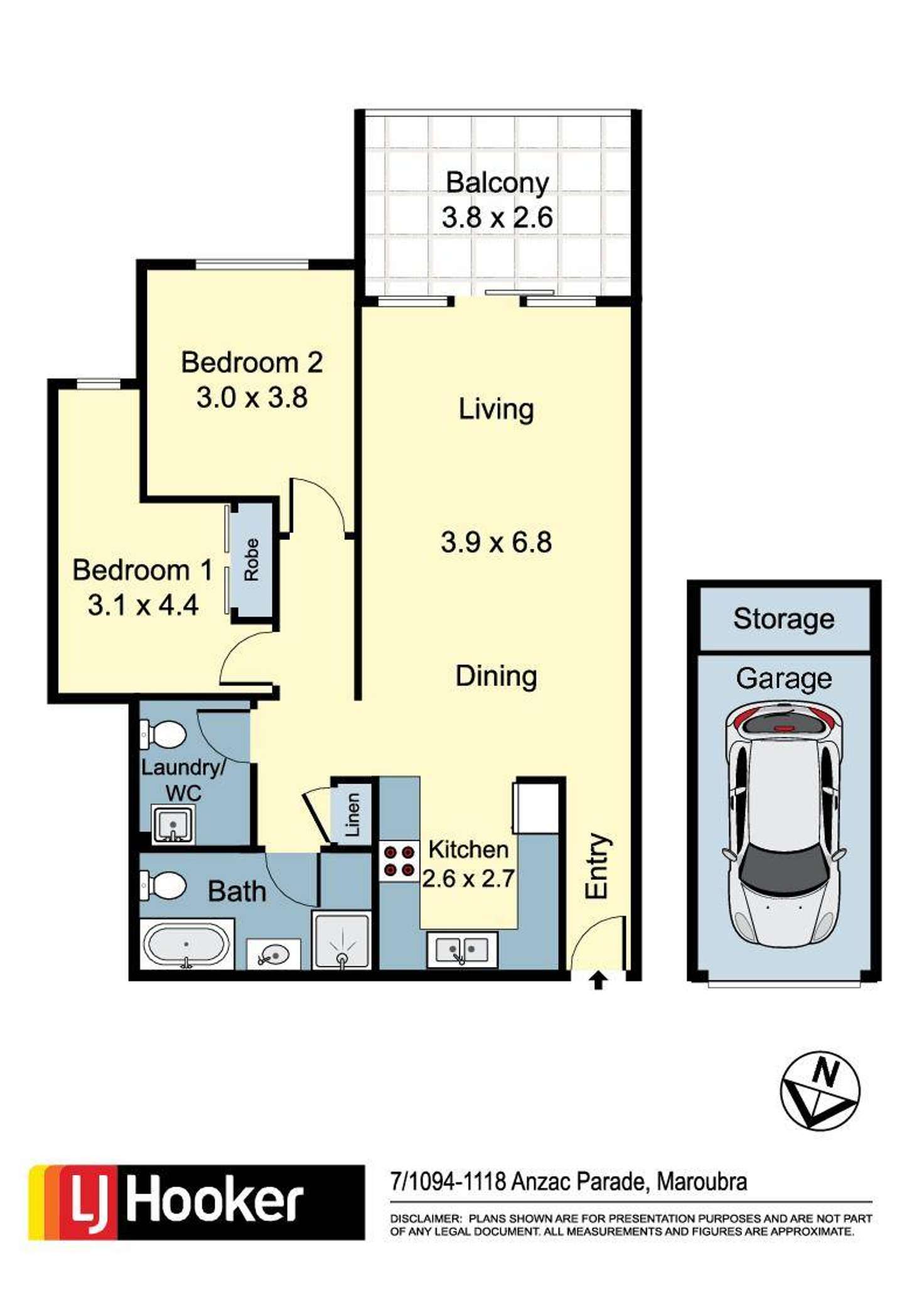 Floorplan of Homely apartment listing, 7/1094-1118 Anzac Parade, Maroubra NSW 2035